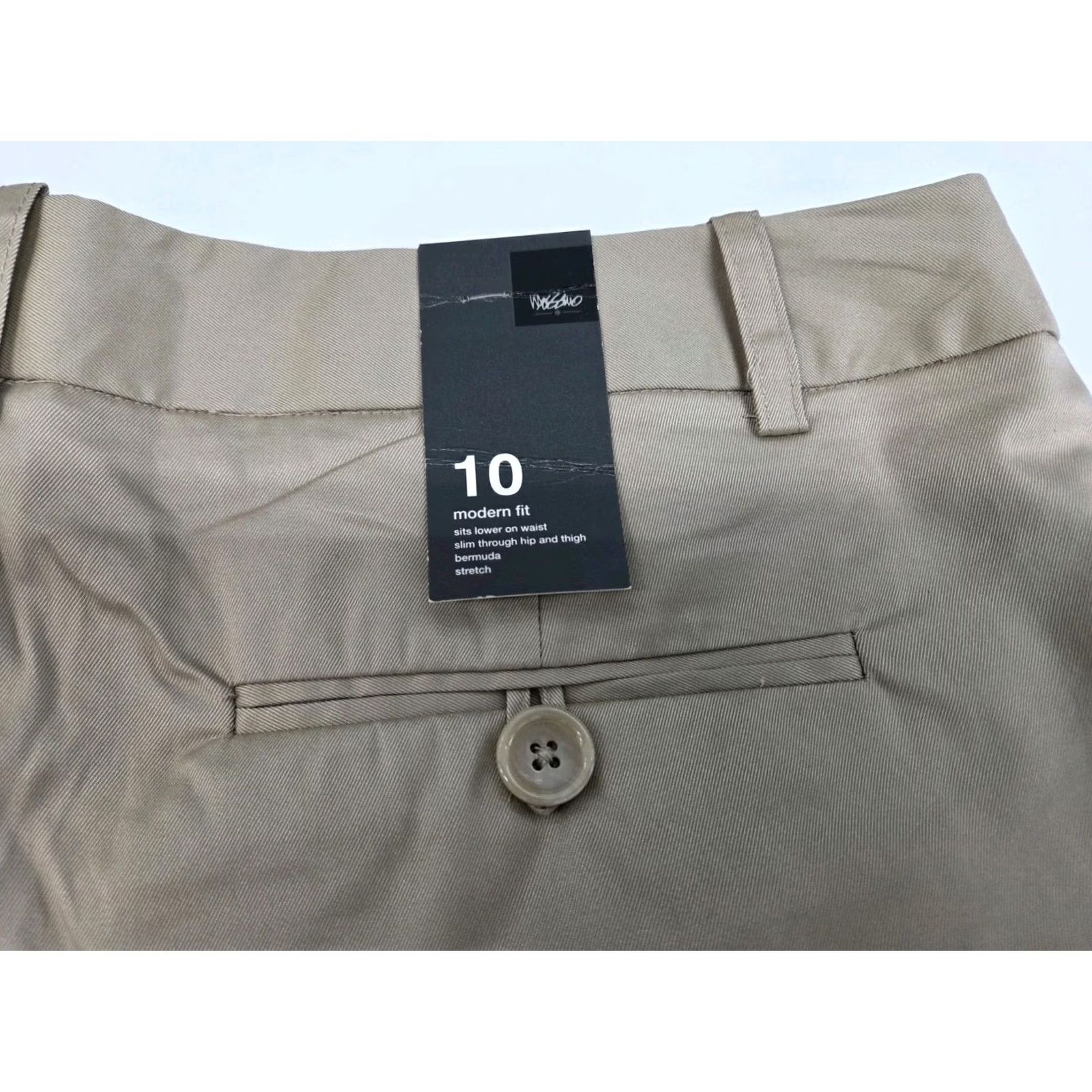 Vintage Massimo Womens Bermuda Shorts Beige Modern Fit Size 10 NWT Bermuda Flat Front Pocket Zipper Button Casual Summer Beach Walking Modern Rise Ultra Low Size 32" / US 10 / IT 46 - 5 Thumbnail