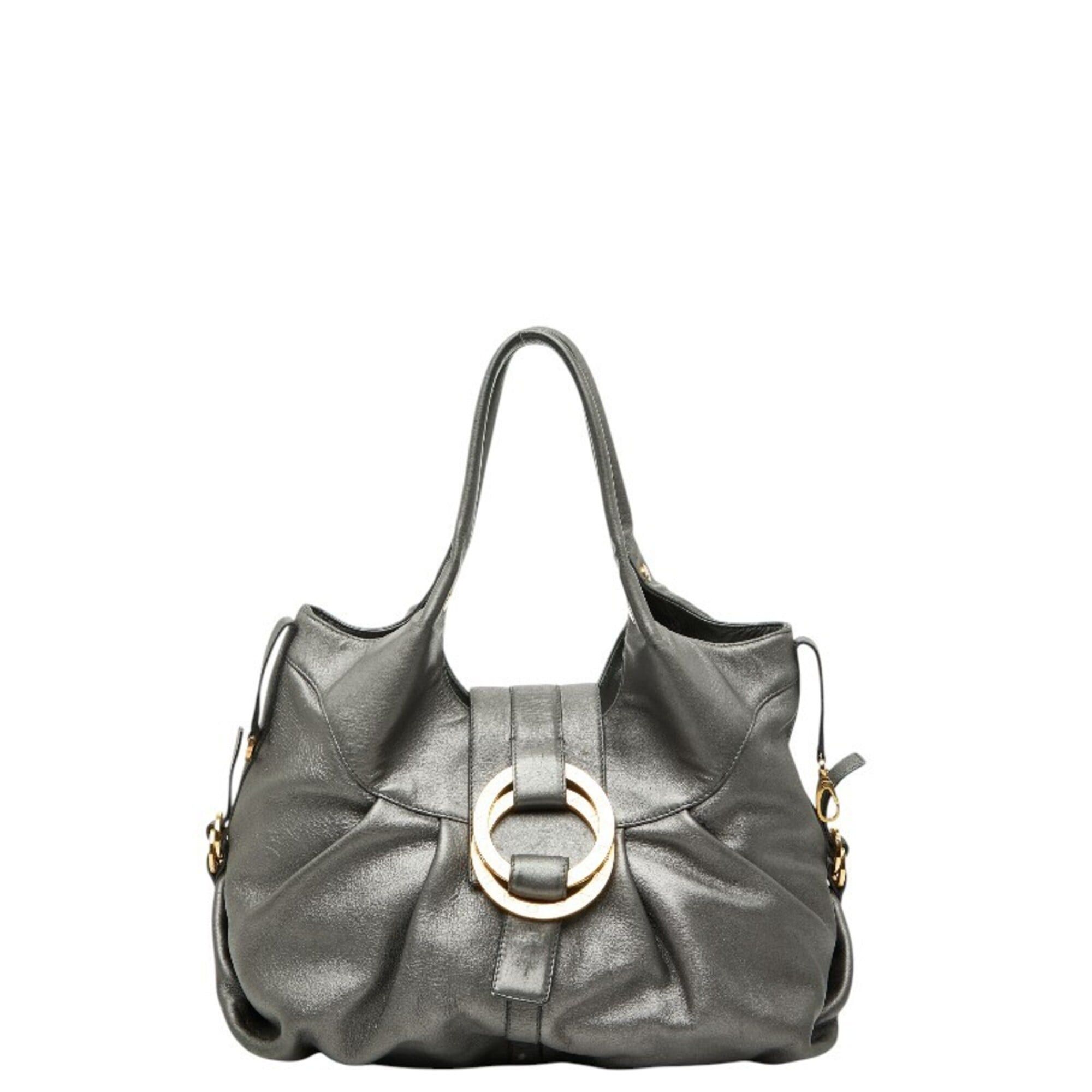 Bvlgari Bulgari Chandra Handbag, Gray Leather, Women's BVLGARI Size ONE SIZE - 1 Thumbnail