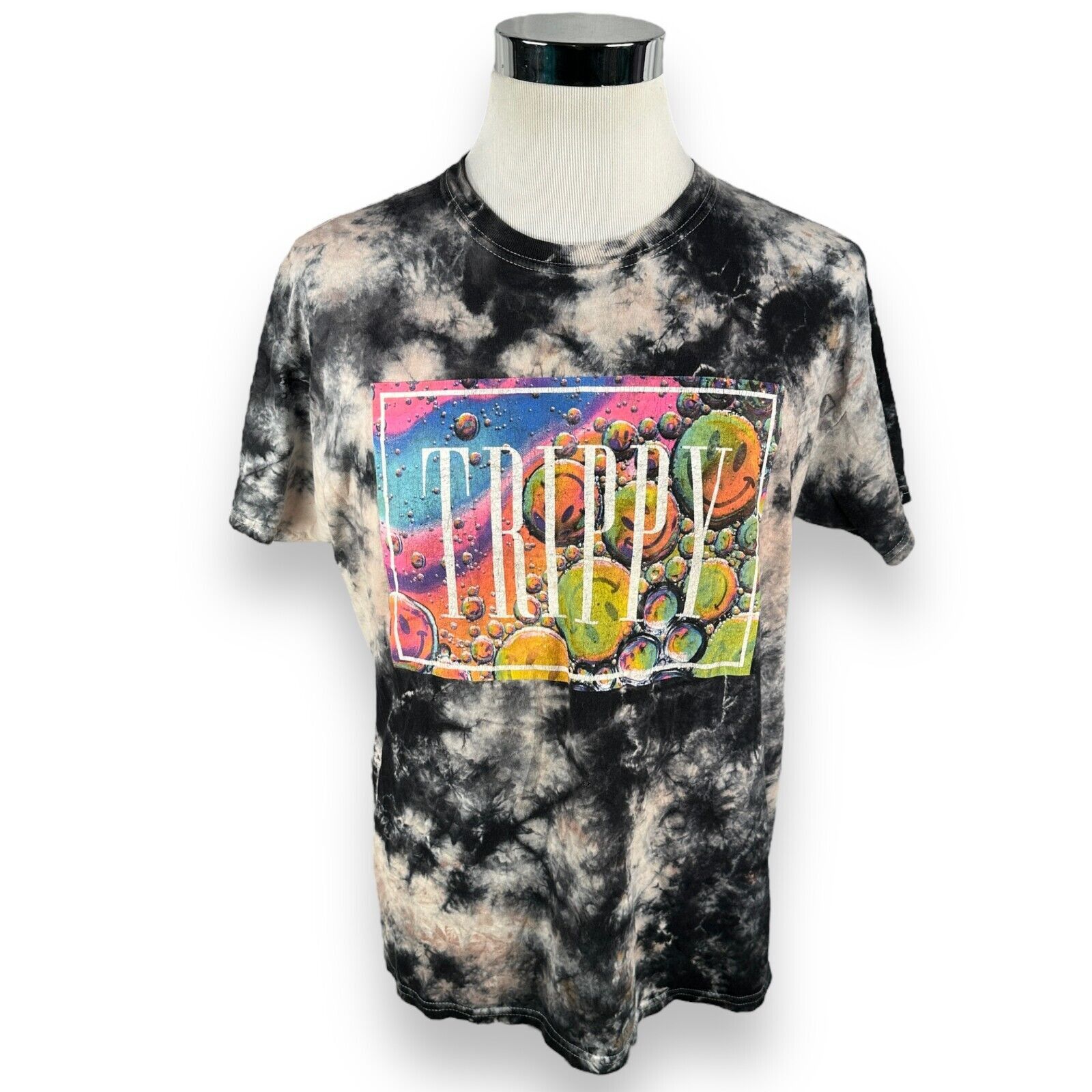 The Unbranded Brand Vintage Trippy T-Shirt M Black Hippie Tie Dye Graphic Crew Size US M / EU 48-50 / 2 - 1 Thumbnail