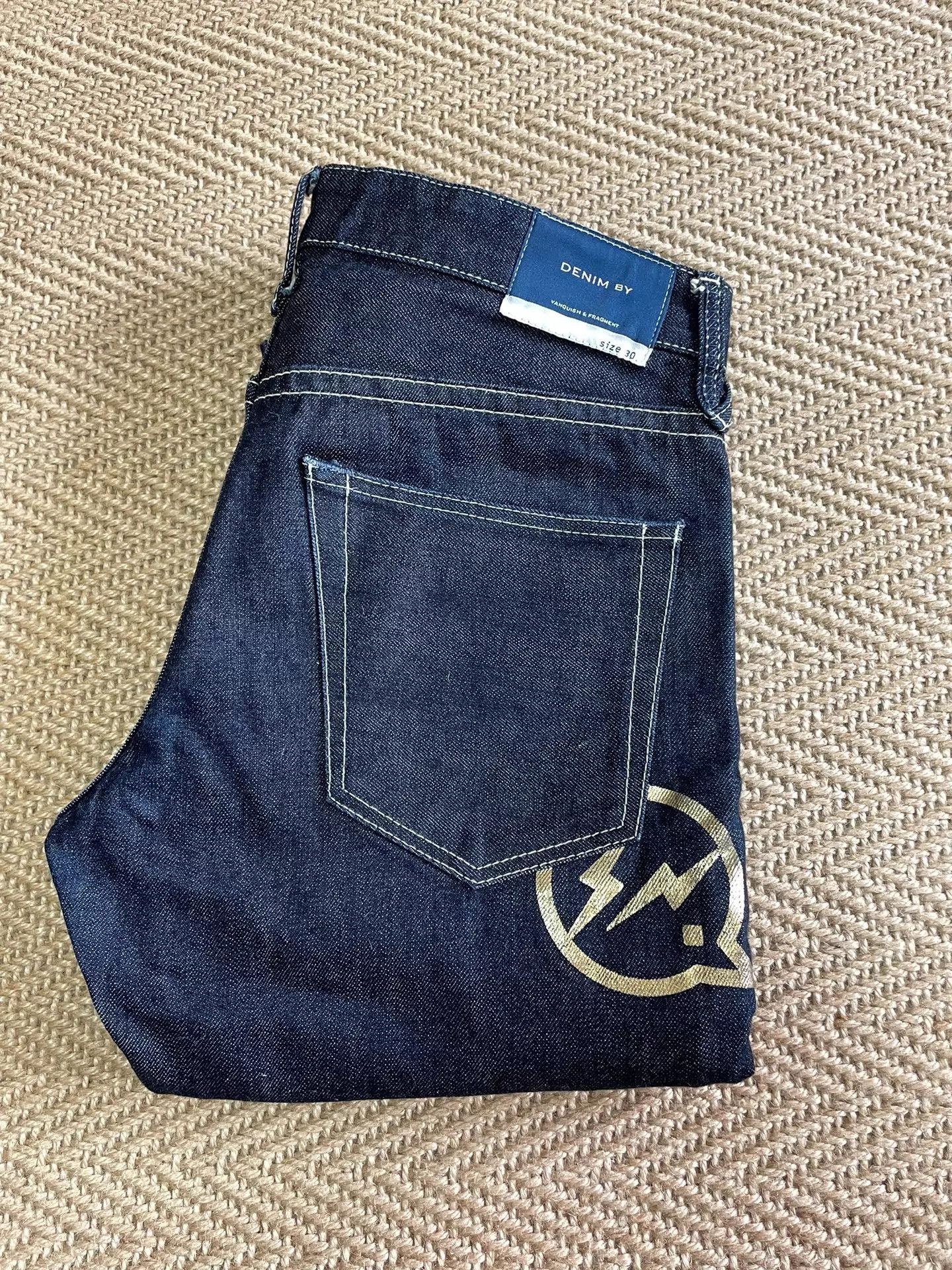 Vanquish VANQUISH x FRAGMENT Golden Lightning Raw Denim W30 Size US 30 / EU 46 - 3 Thumbnail
