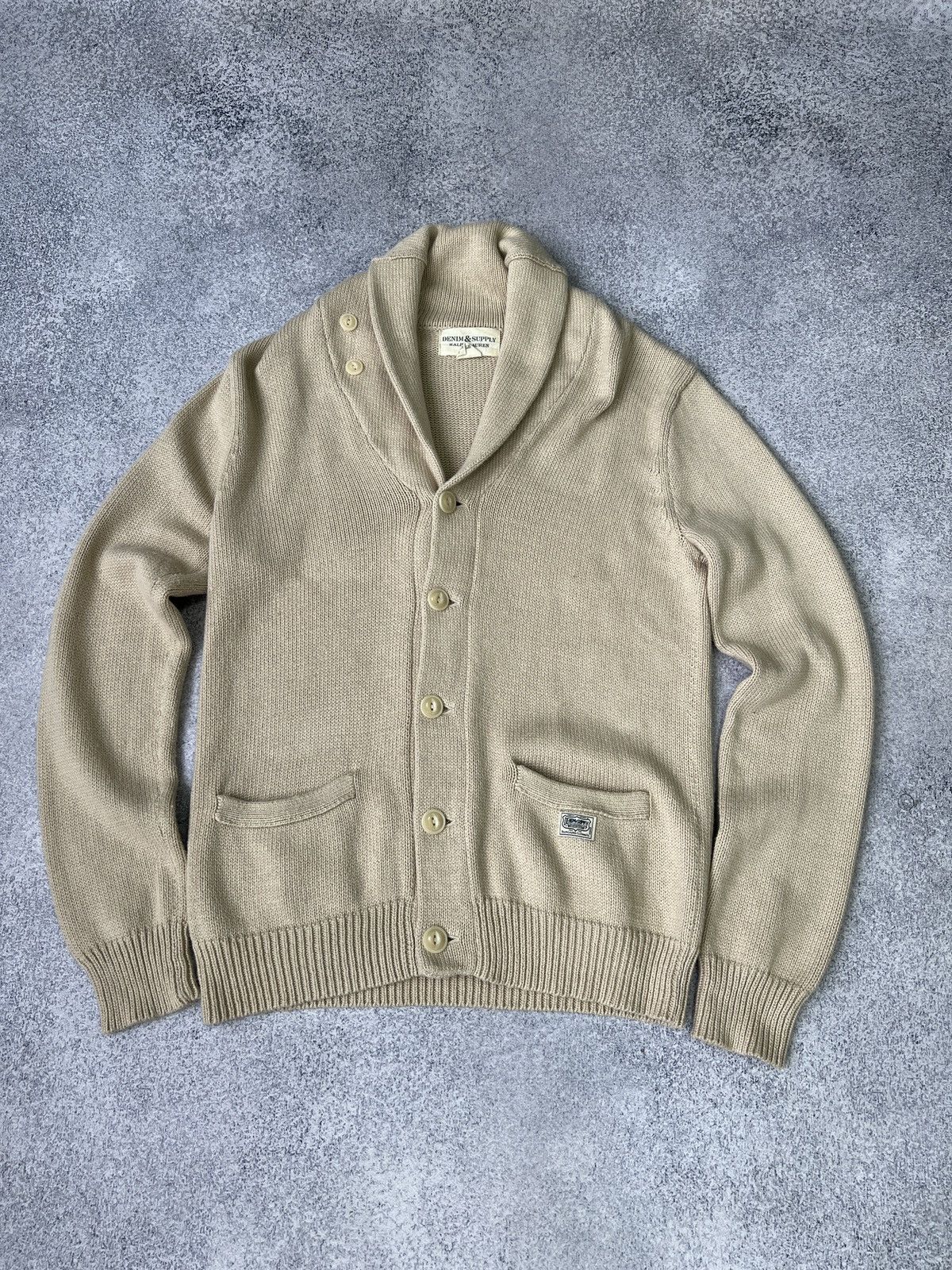 Ralph Lauren × Vintage Vintage Ralph Lauren Denim Supply Heavy knitted cardigan Size US S / EU 44-46 / 1 - 7 Thumbnail