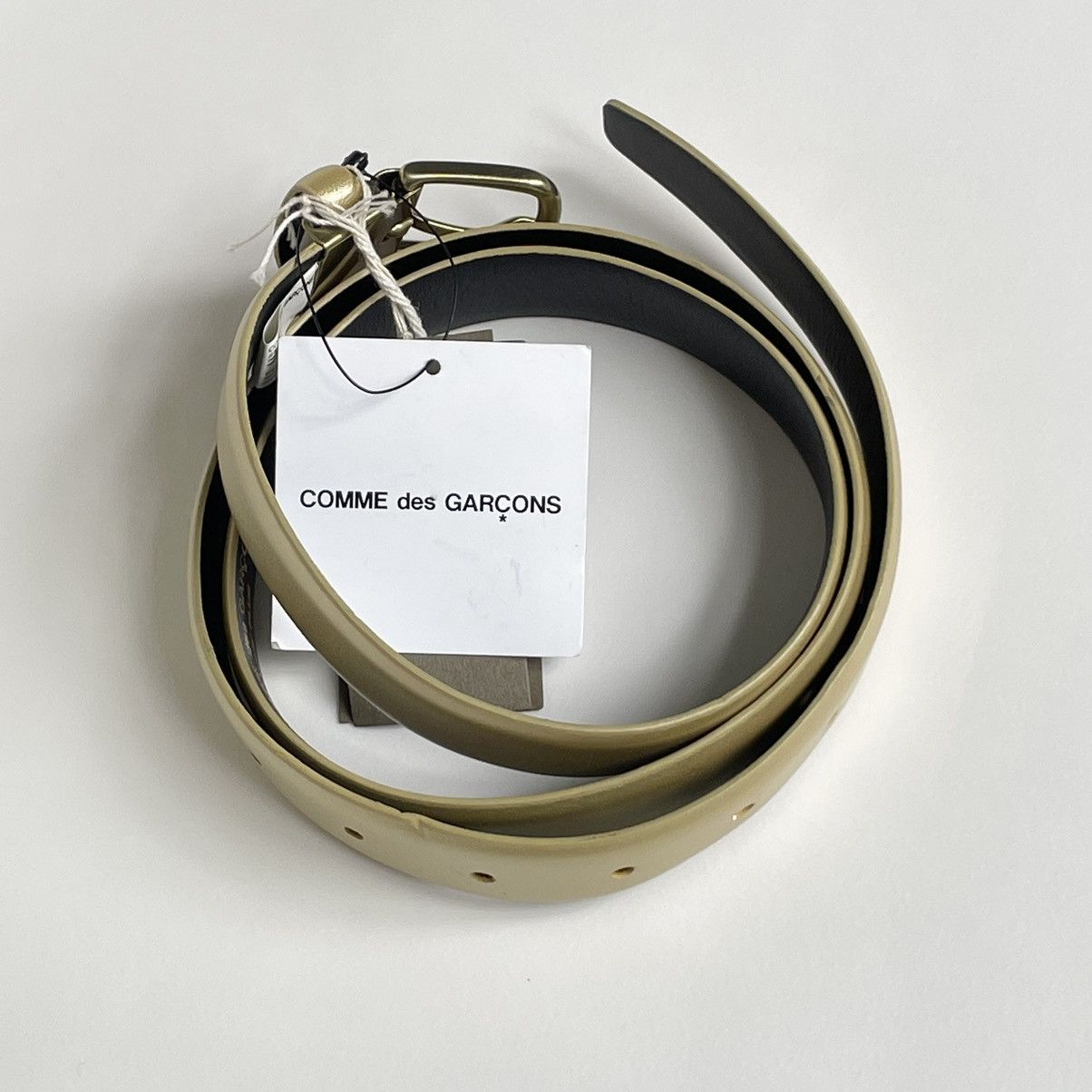Comme des Garcons 2.5cm Gold Leather Belt Size 32 - 5 Thumbnail