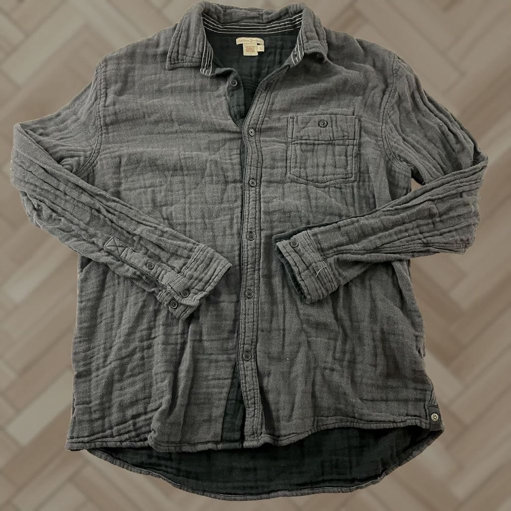 Carbon2Cobalt Carbon 2 Cobalt Long Sleeve Shirt Mens Large Gray Cotton Button-Up Size US L / EU 52-54 / 3 - 1 Thumbnail