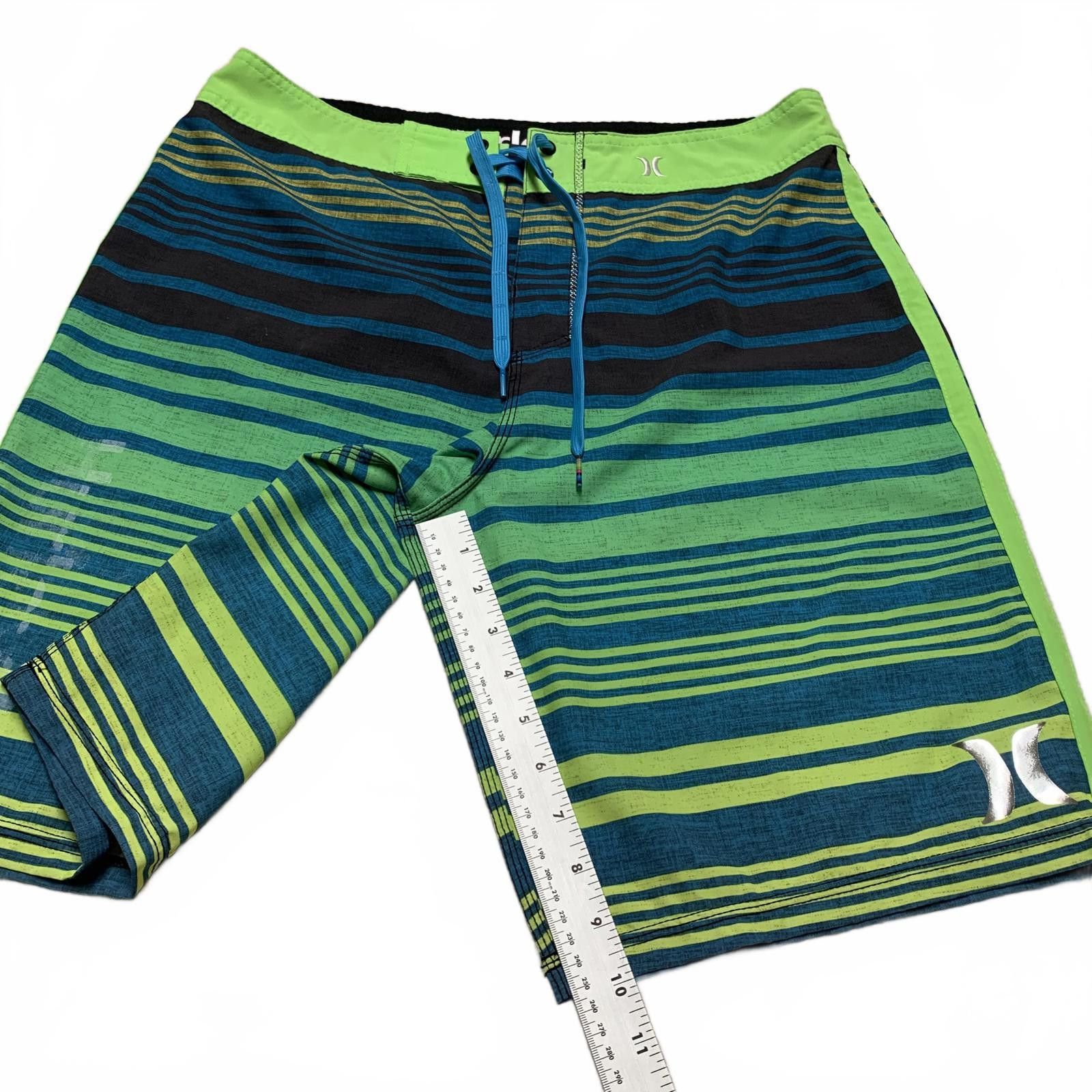 Hurley Hurley Men's Sz 32 Striped Blue Green Surf Board Shorts W33 Size US 32 / EU 48 - 6 Thumbnail