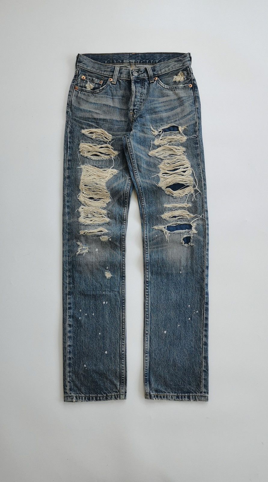 Levi's Vintage Levis 501 Boro Patchwork Distressed Denim Jeans Size 27" / US 4 / IT 40 - 2 Thumbnail