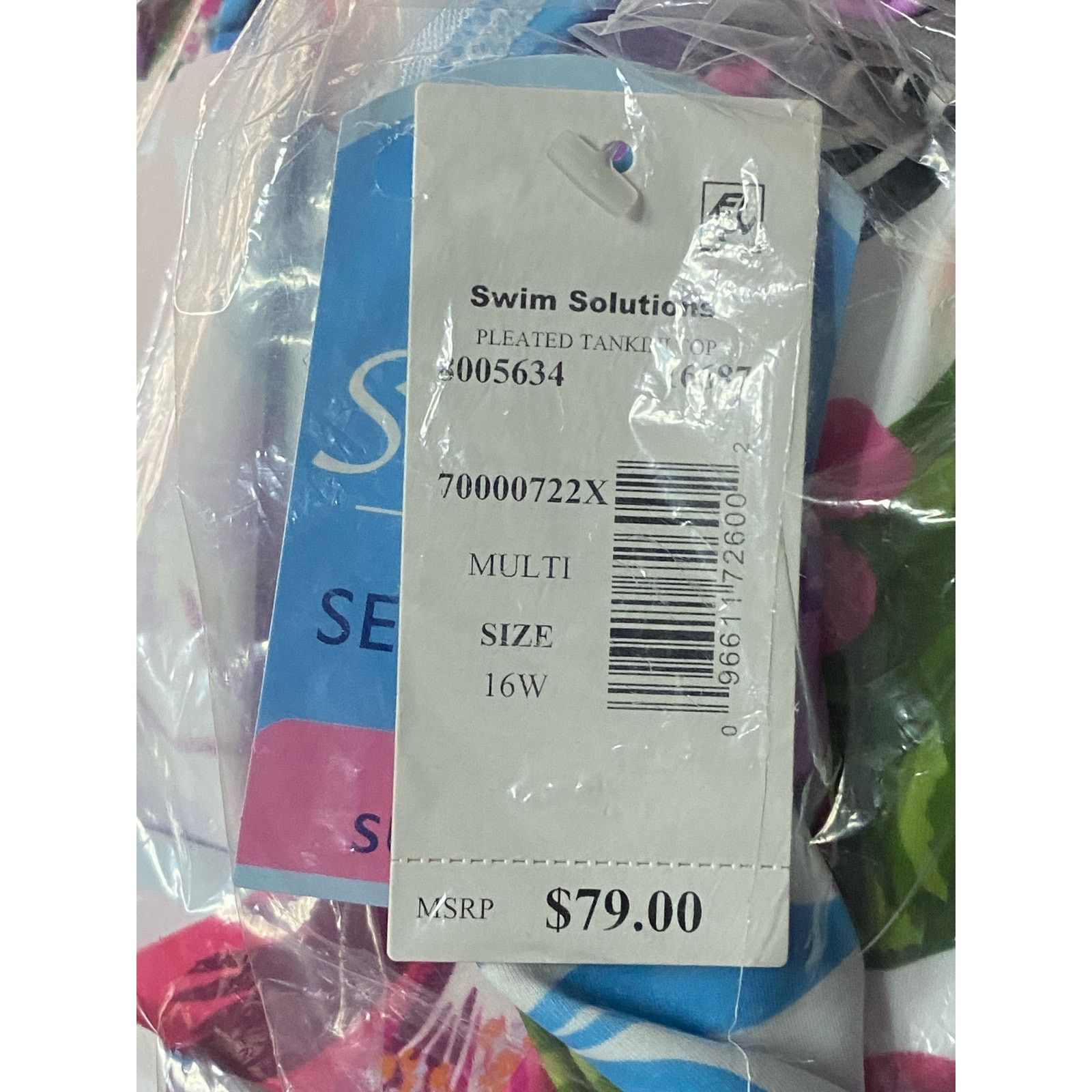 Other SWIM SOLUTIONS Plus Size Pleated-Front Double-Strap Top 16W Size XXL / US 16-18 / IT 52-54 - 6 Thumbnail