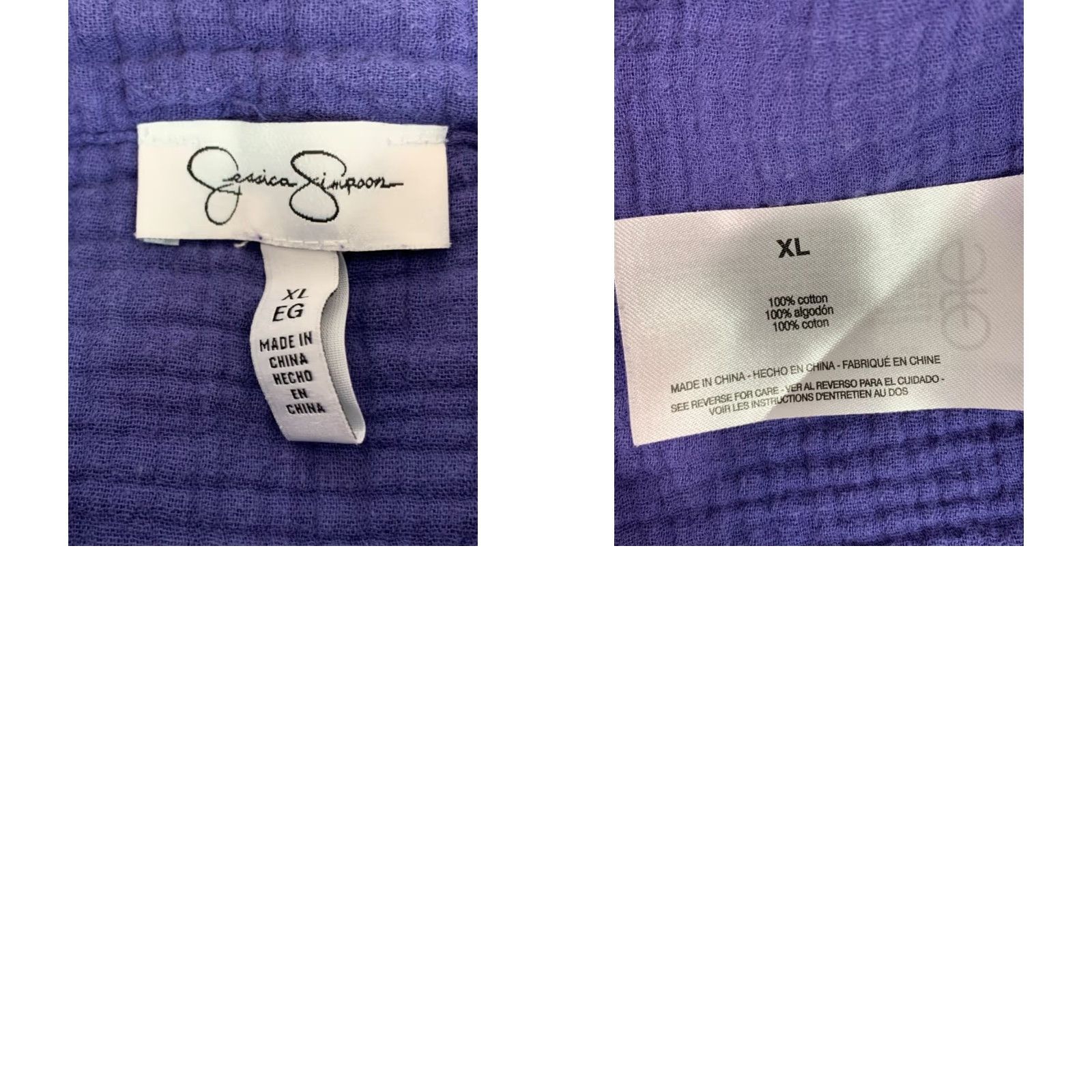 Jessica Simpson Jessica Simpson Button Up Shirt Purple Textured XL Womens Size XL / US 12-14 / IT 48-50 - 8 Thumbnail