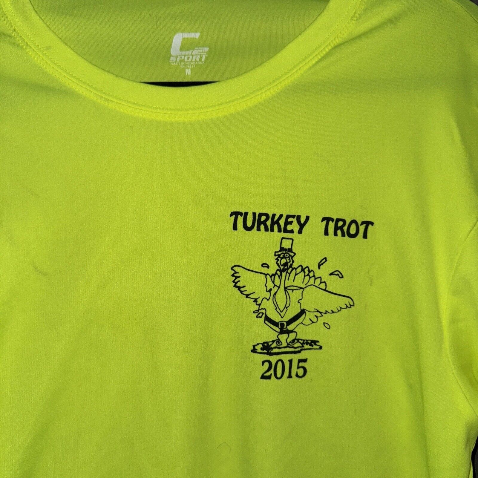 Other Turkey Trot Thanksgiving Parade Tee Shirt Medium Neon Yellow Size US M / EU 48-50 / 2 - 2 Thumbnail