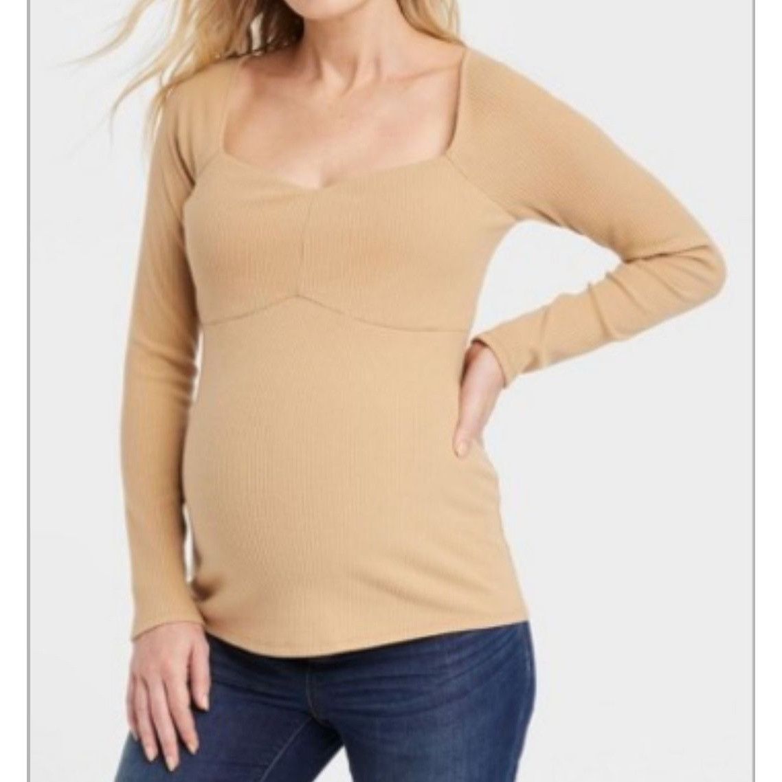Other Isabel Maternity - Corsetry Rib Long Sleeve Maternity Top - Size M / US 6-8 / IT 42-44 - 1 Thumbnail