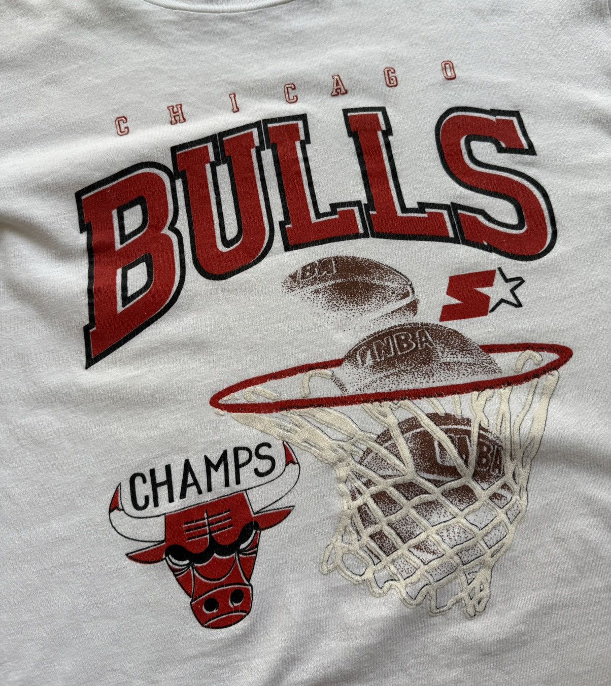 NBA Vintage 90s Nba Chicago Bulls Champs Basketball T-Shirt Size US M / EU 48-50 / 2 - 4 Thumbnail