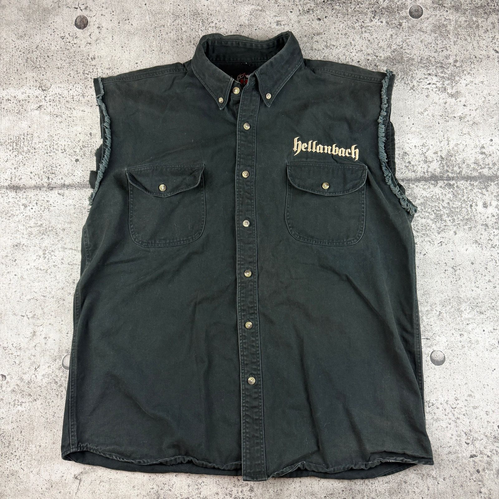 Vintage Y2K Skull & Flames Biker Vest Hellenbach Motorcycle Vest Lrg Size US L / EU 52-54 / 3 - 2 Thumbnail