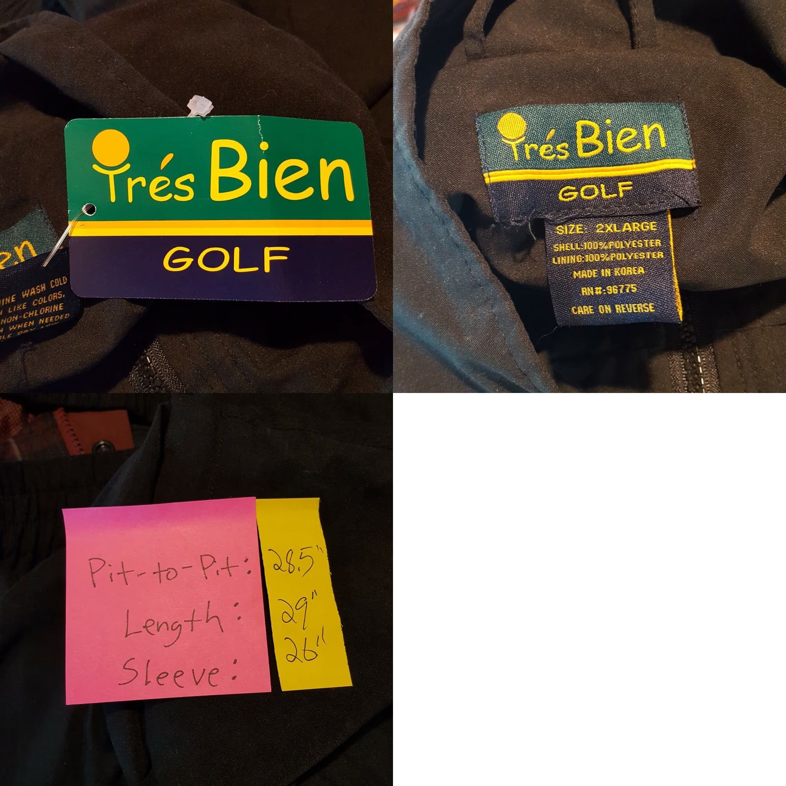 Tres Bien VINTAGE Tres Bien Convertible Men's 2XL 1/4 Zip Black Windbreaker Jacket Removable Sleeves | All Seasons | Embroidered Size US XXL / EU 58 / 5 - 8 Thumbnail