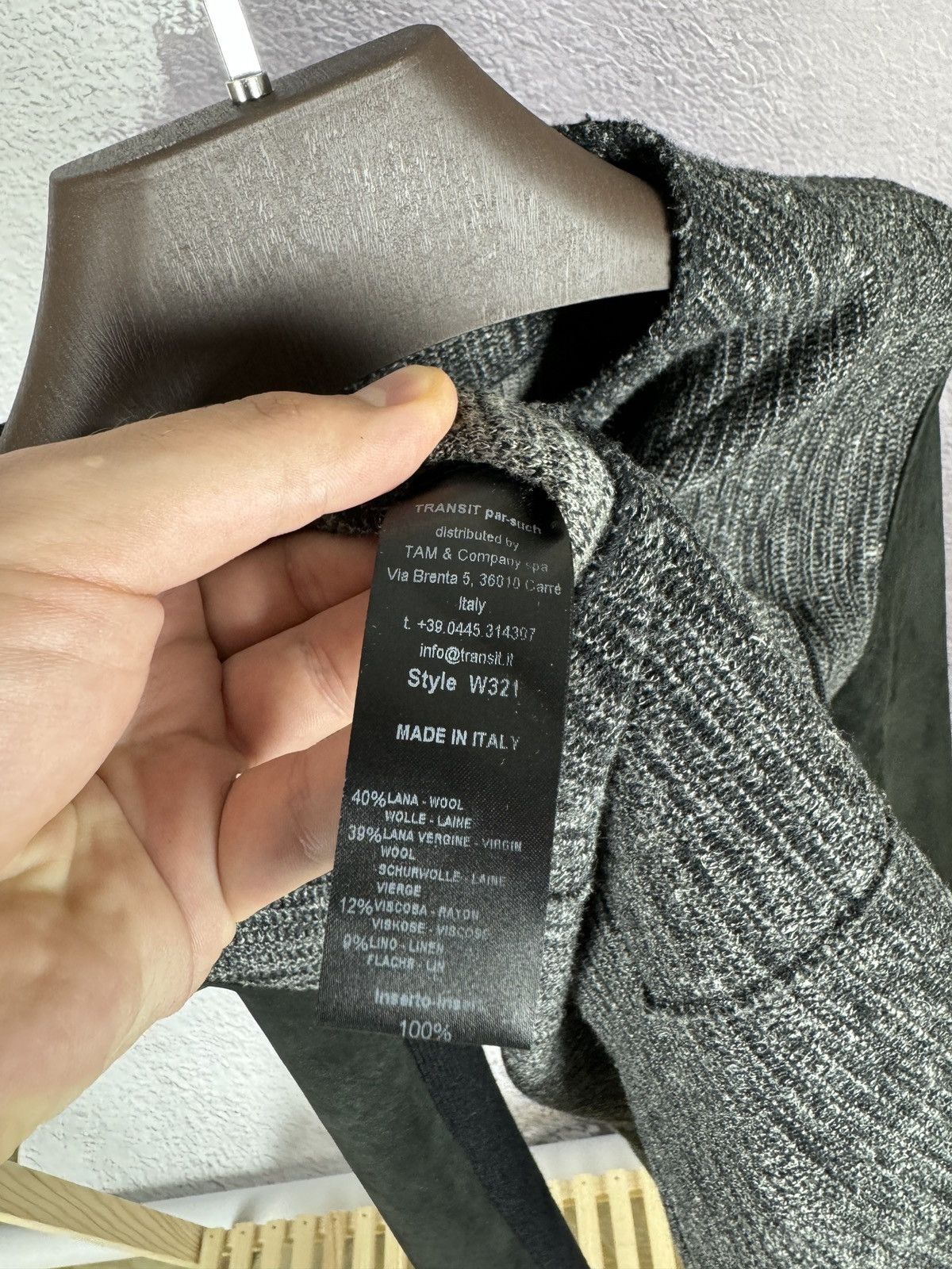 Transit × Transit Uomo Transit Par Such wool linen jacket with leather sleeve Size M / US 6-8 / IT 42-44 - 10 Thumbnail
