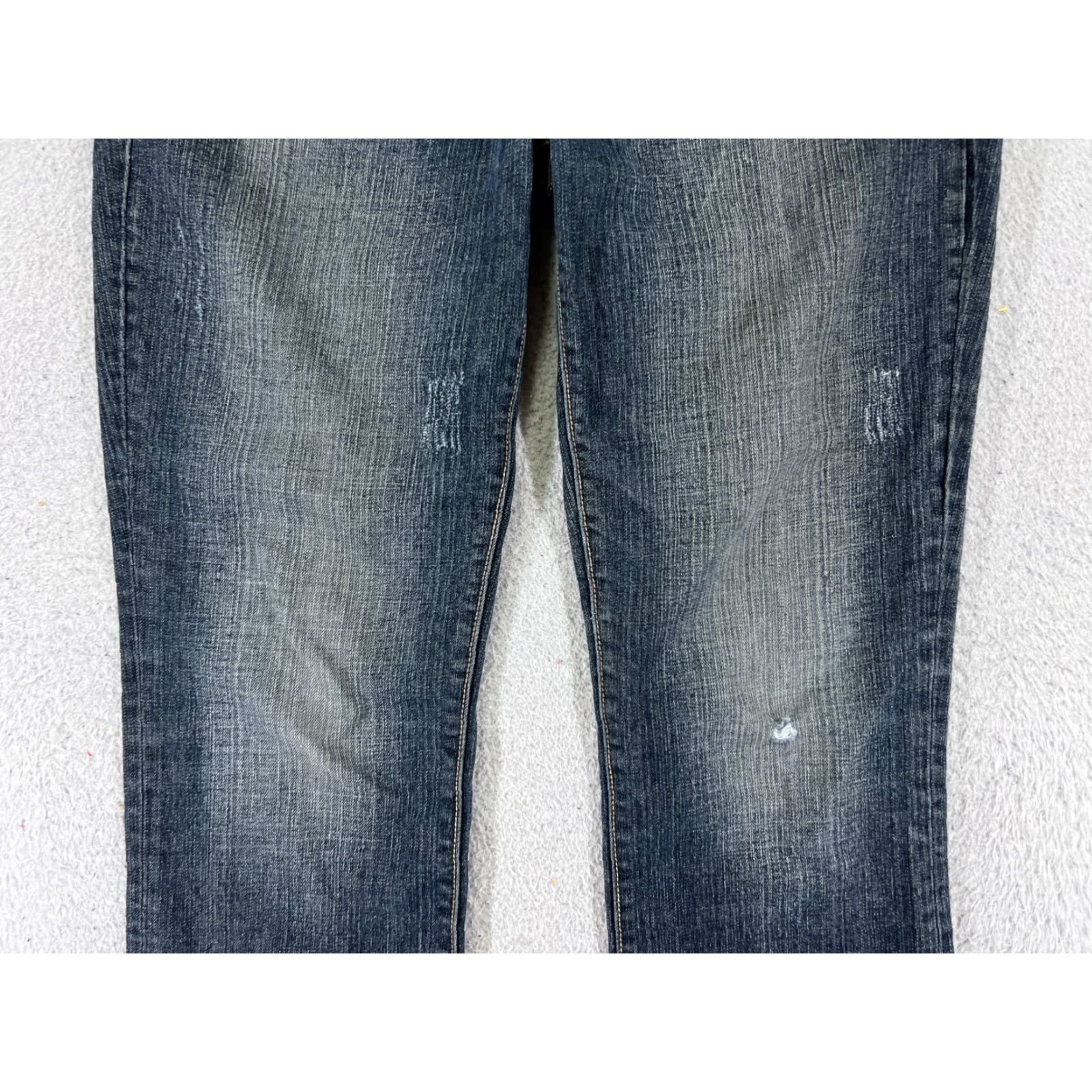 Guess GUESS Jeans Denim Bootcut 27 Blue Womens Low Rise Distressed 5-Pocket Inseam 32 inches Regular Cotton Pant Size 27" / US 4 / IT 40 - 3 Thumbnail