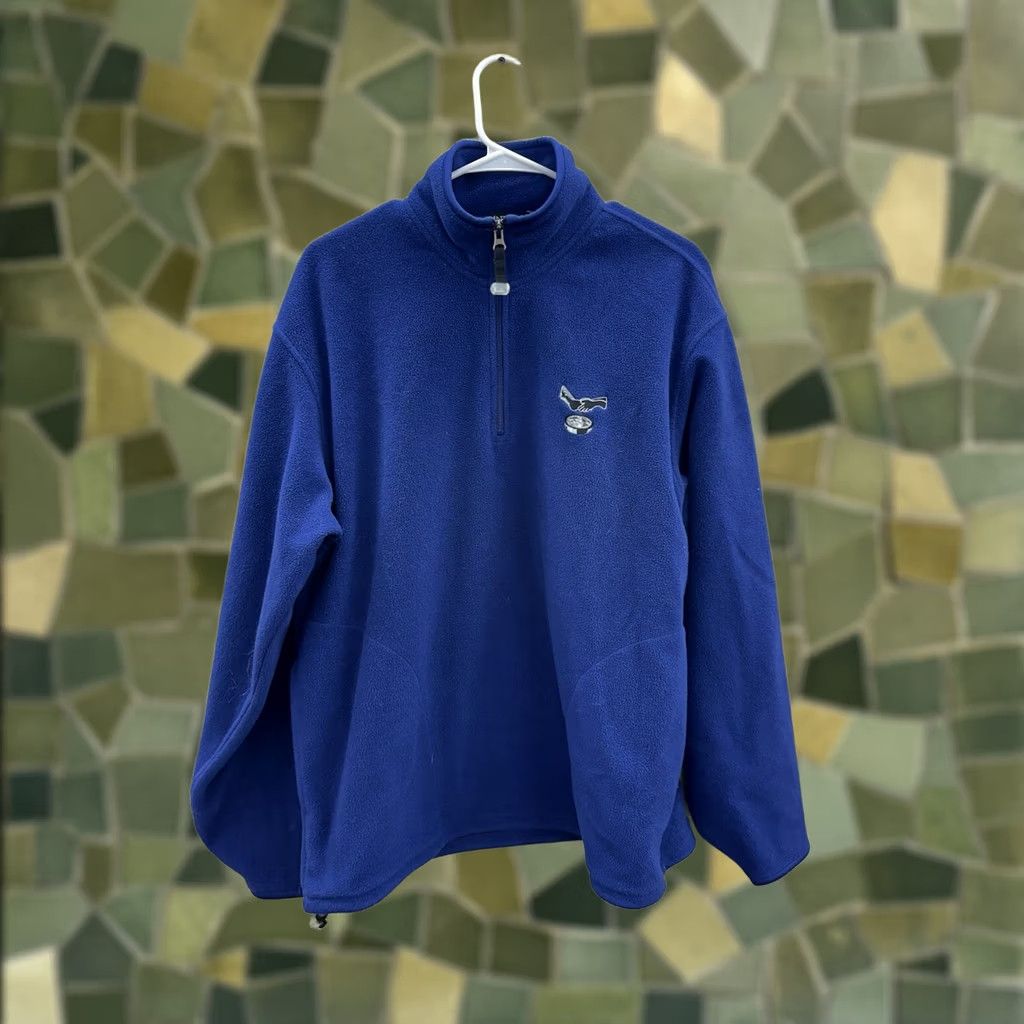 Vintage Antigua Mens Sweatshirt Blue 1/4 Zip Fleece Embroidered Size M Pullover Long Sleeve Casual 90s Style Mens Size US M / EU 48-50 / 2 - 1 Thumbnail