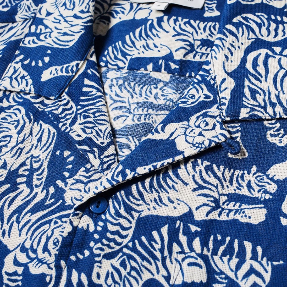 image of Ymc x You Must Create Tiger Malick Short Sleeve (Xl) in Blue, Men's