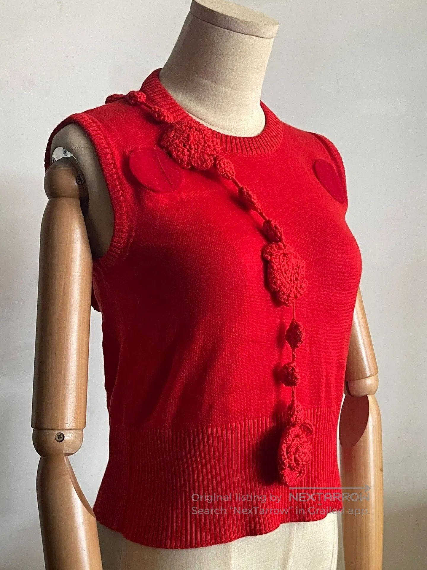 Dirk Van Saene Dirk Van Saene Floral Knit Vest. Size S / US 4 / IT 40 - 2 Thumbnail