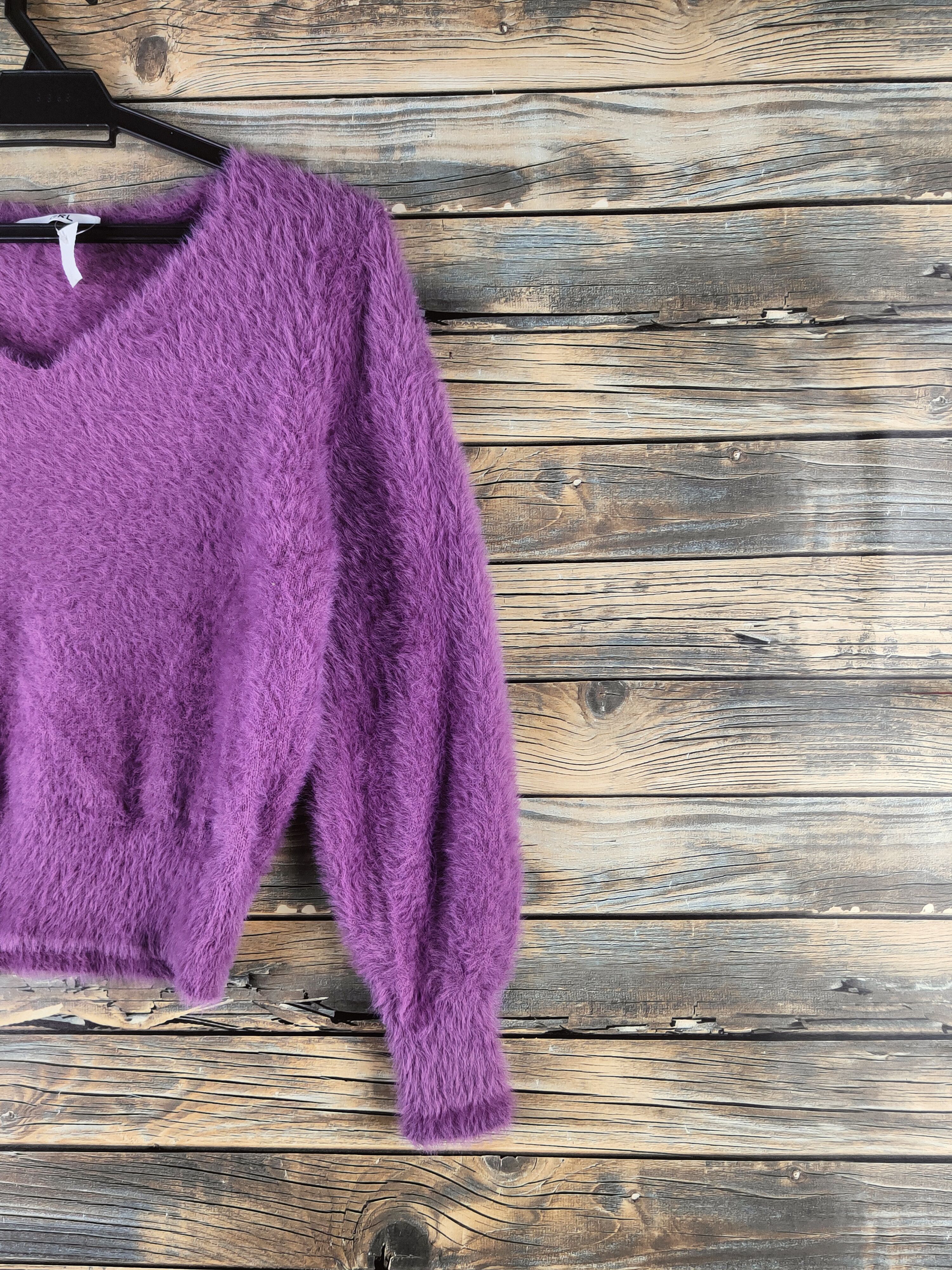 Japanese Brand DL GRL Purple Fur Mohair Knitwear #46-987 Size S / US 4 / IT 40 - 5 Thumbnail