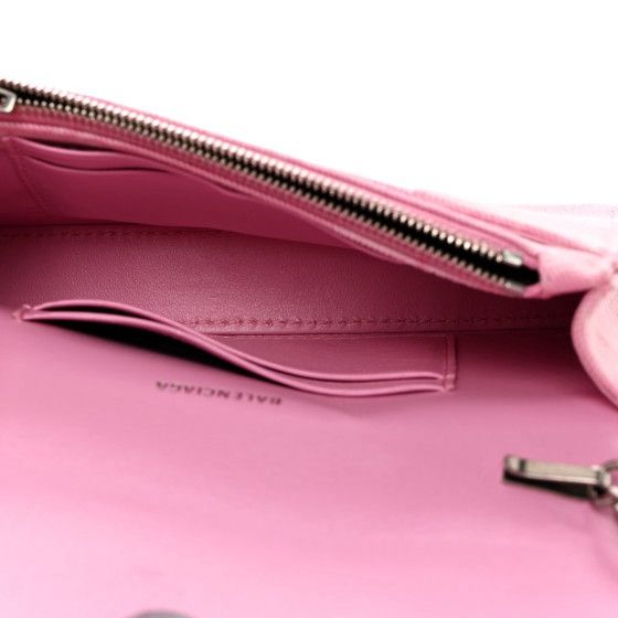Balenciaga Hourglass Wallet on a chain Bag In Pink Denim Size ONE SIZE - 4 Thumbnail