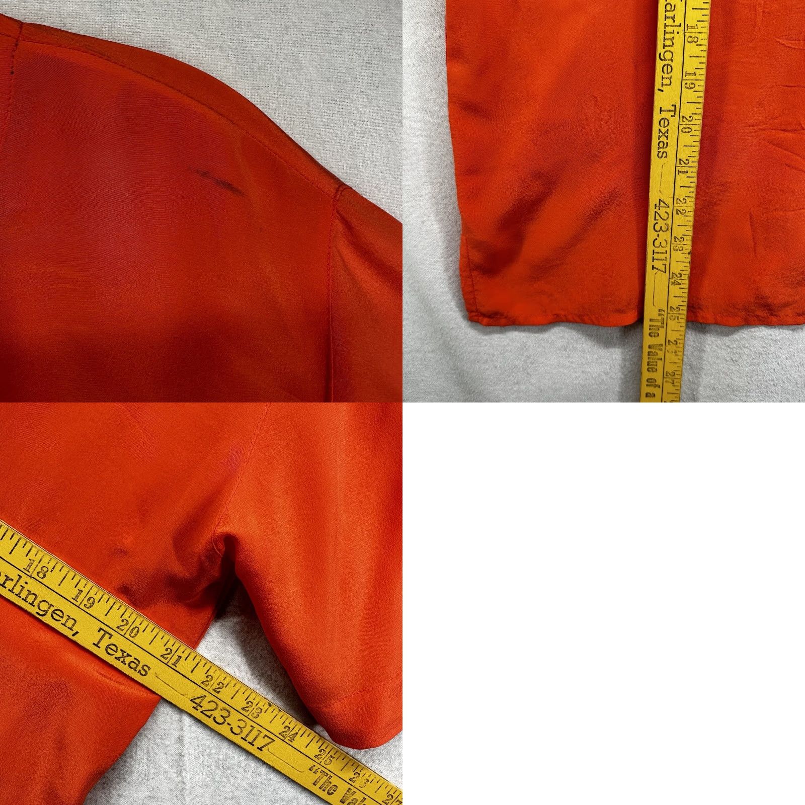 Vintage VINTAGE Sunny Leigh Blouse Woman Medium Orange Silk Animal Print Short Sleeve Button Back Casual Formal Fashion Size M / US 6-8 / IT 42-44 - 8 Thumbnail
