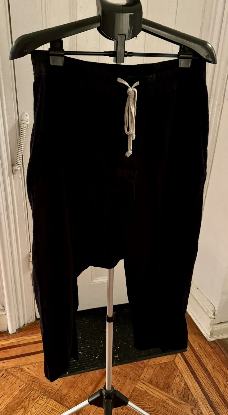 image of Rick Owens Drkshdw Cropped Pants Brushed Cotton Size M in Black, Men's