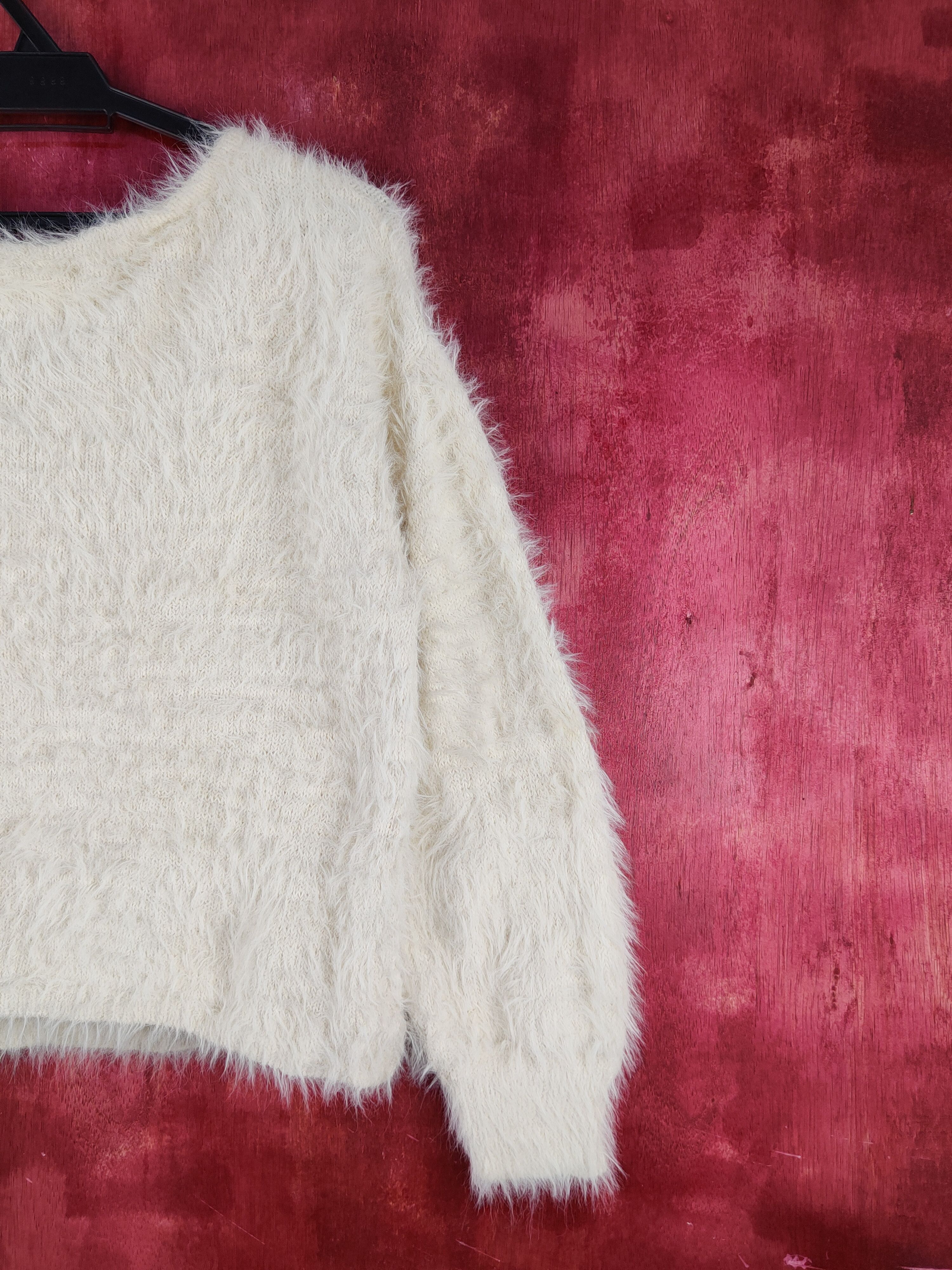 Japanese Brand Glacier Cream Shag Shaggy Fur Mohair Knitwear #S1988 Size S / US 4 / IT 40 - 9 Thumbnail