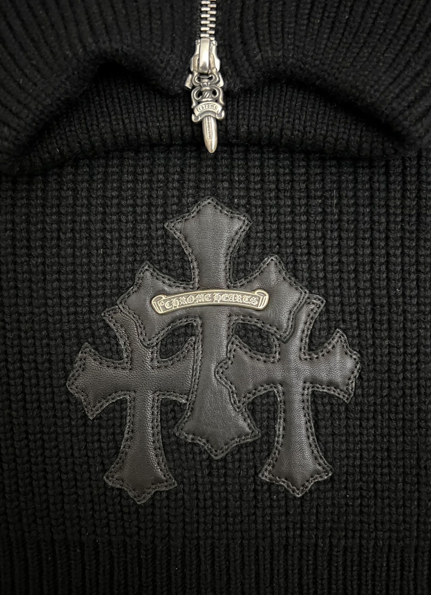 Chrome Hearts Chrome Hearts Cashmere Cross Patch Quarter Zip (VIP) Size US L / EU 52-54 / 3 - 3 Thumbnail