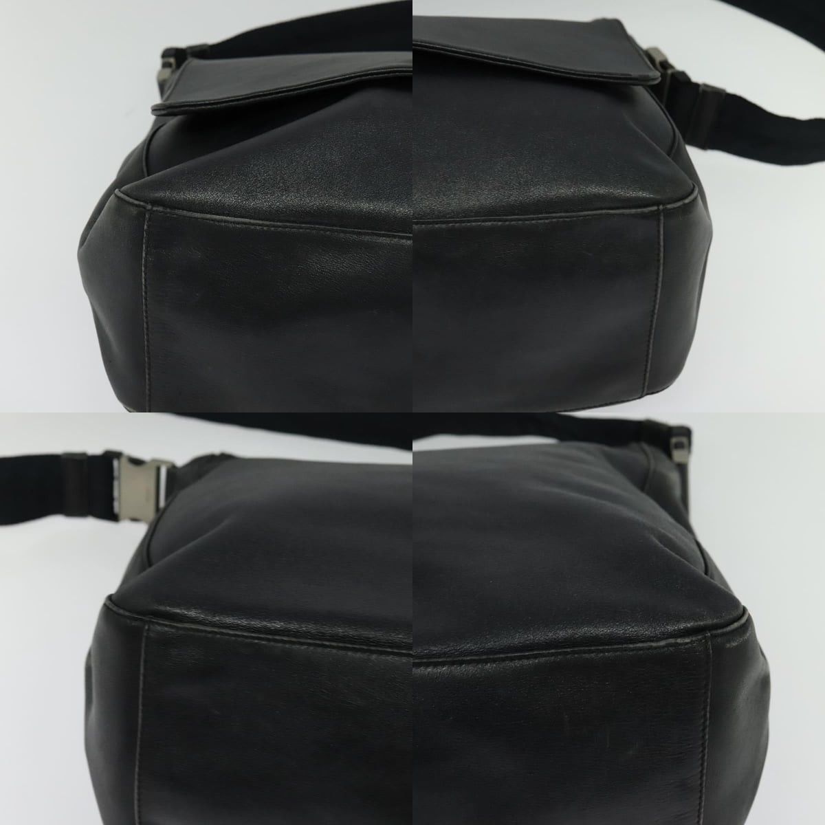 Prada PRADA Shoulder Bag Leather Black Silver Size ONE SIZE - 10 Thumbnail