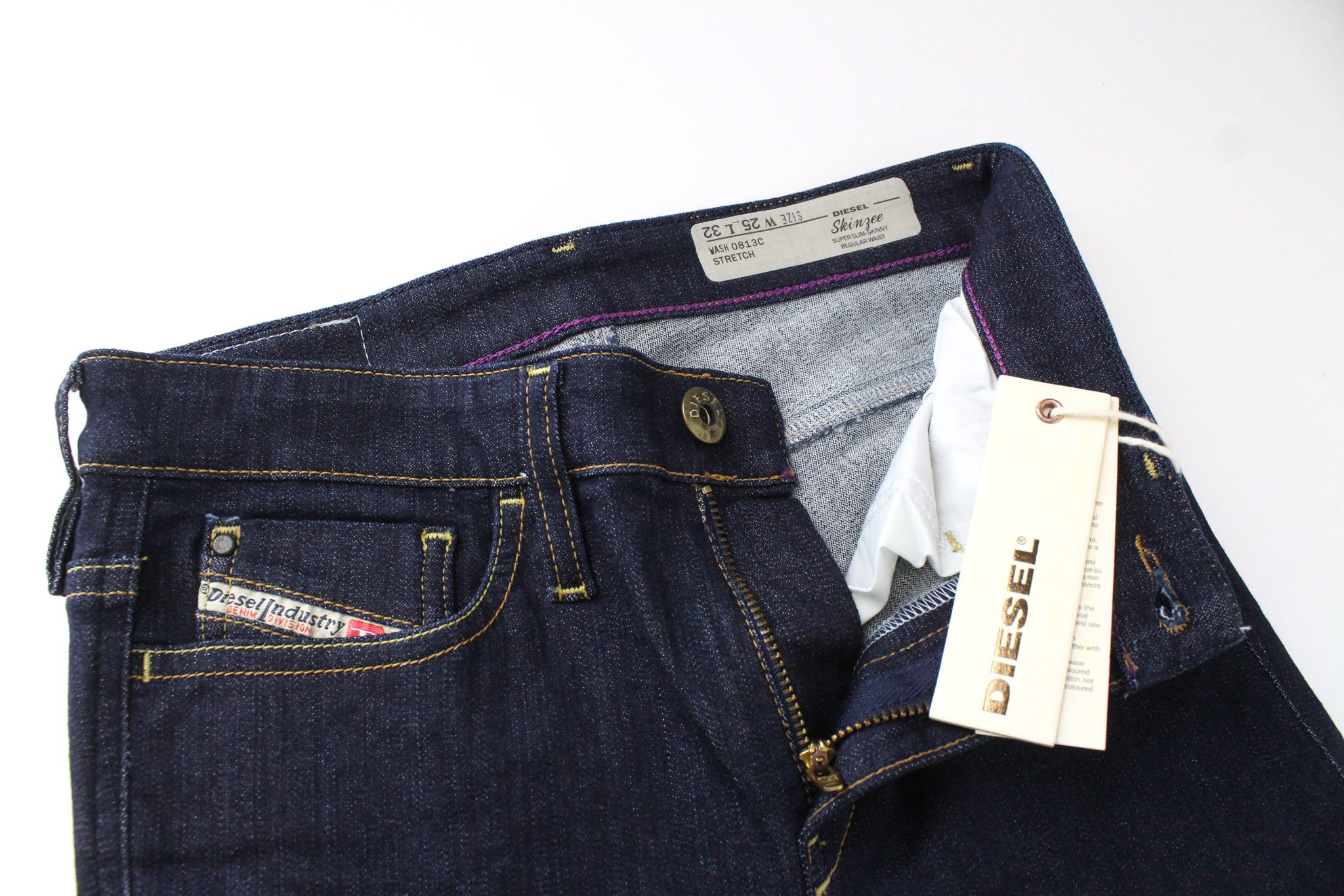 Diesel SKINZEE 0813C W25/L32 Blue Stretch Skinny Jeans 69989 Size 25" / US 0 / IT 36 - 5 Thumbnail