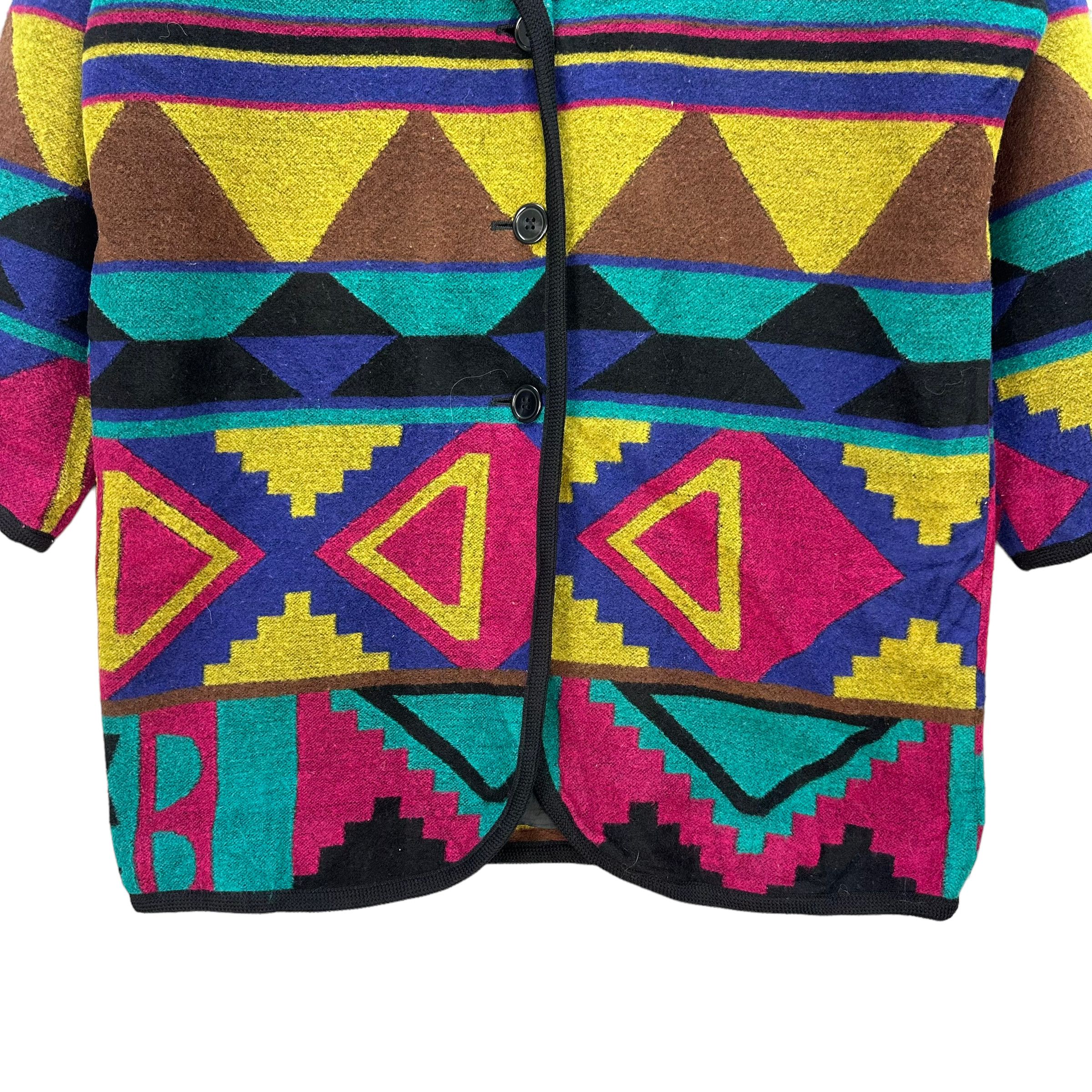 Japanese Brand GIVY MOTIF DESIGN COLOURWAY COAT JACKET #8332-004 Size L / US 10 / IT 46 - 3 Thumbnail