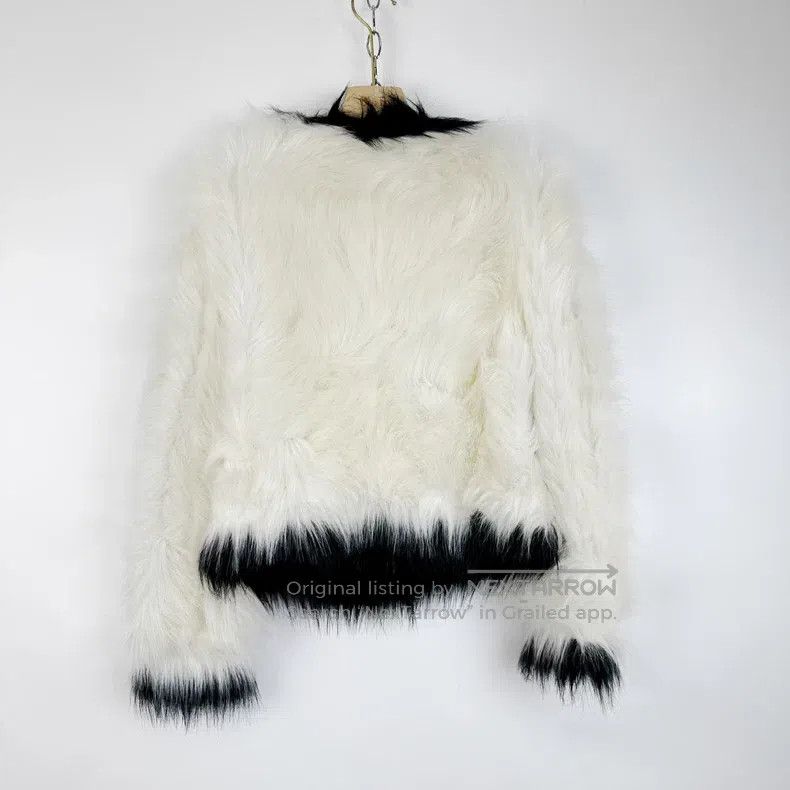 Saint Laurent Paris Saint Laurent Paris White and Black Trimmed Faux Fur Eco-F Size S / US 4 / IT 40 - 2 Thumbnail
