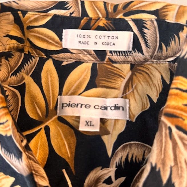 Pierre Cardin Pierre Cardin Mens XL Hawaiian Shirt Brown Leaf Print Short Sleeve Button-Up Size US XL / EU 56 / 4 - 2 Thumbnail