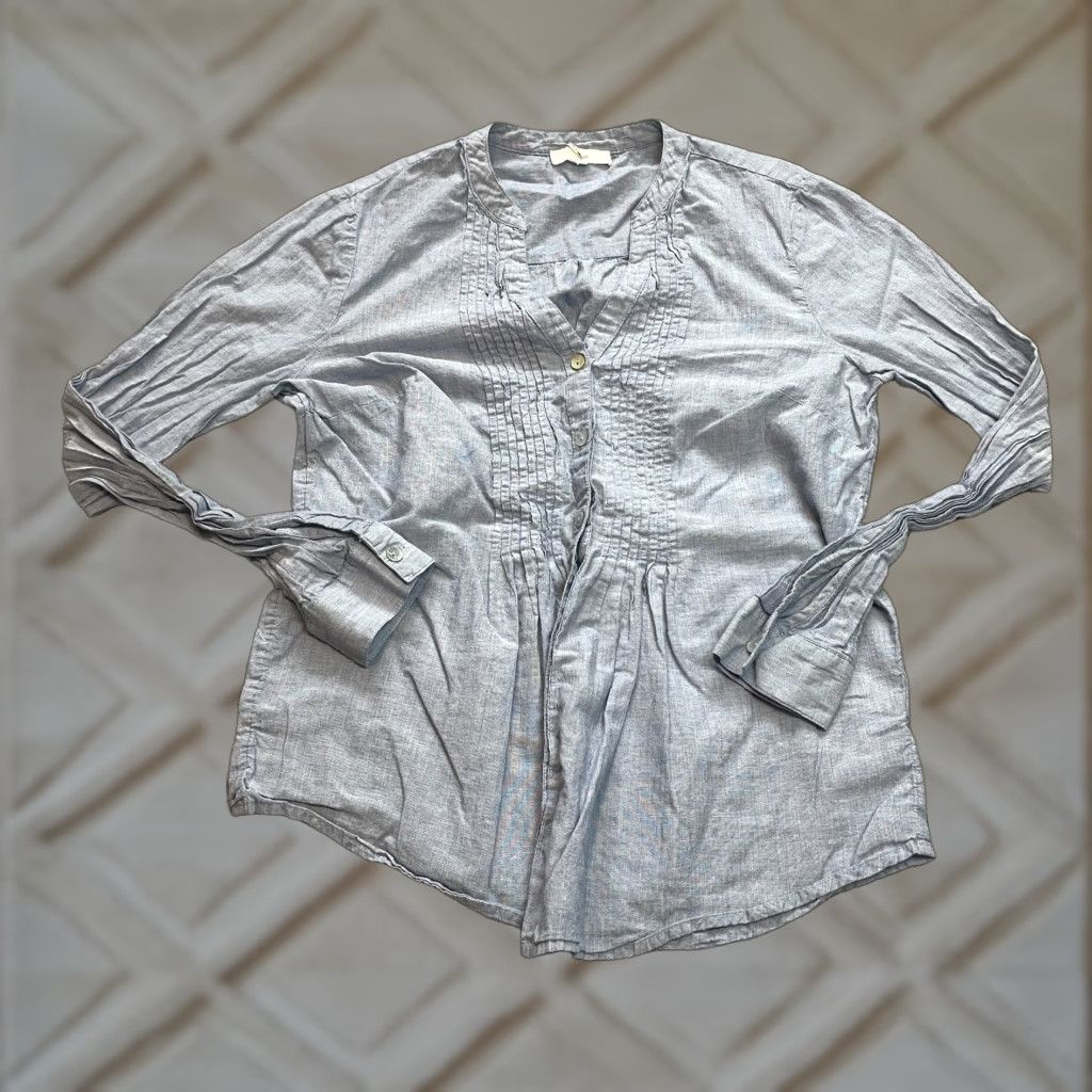 Vintage BLL New York Button Up Blouse Shirt Womens Medium Light Blue Cotton Lightweight Size M / US 6-8 / IT 42-44 - 1 Thumbnail