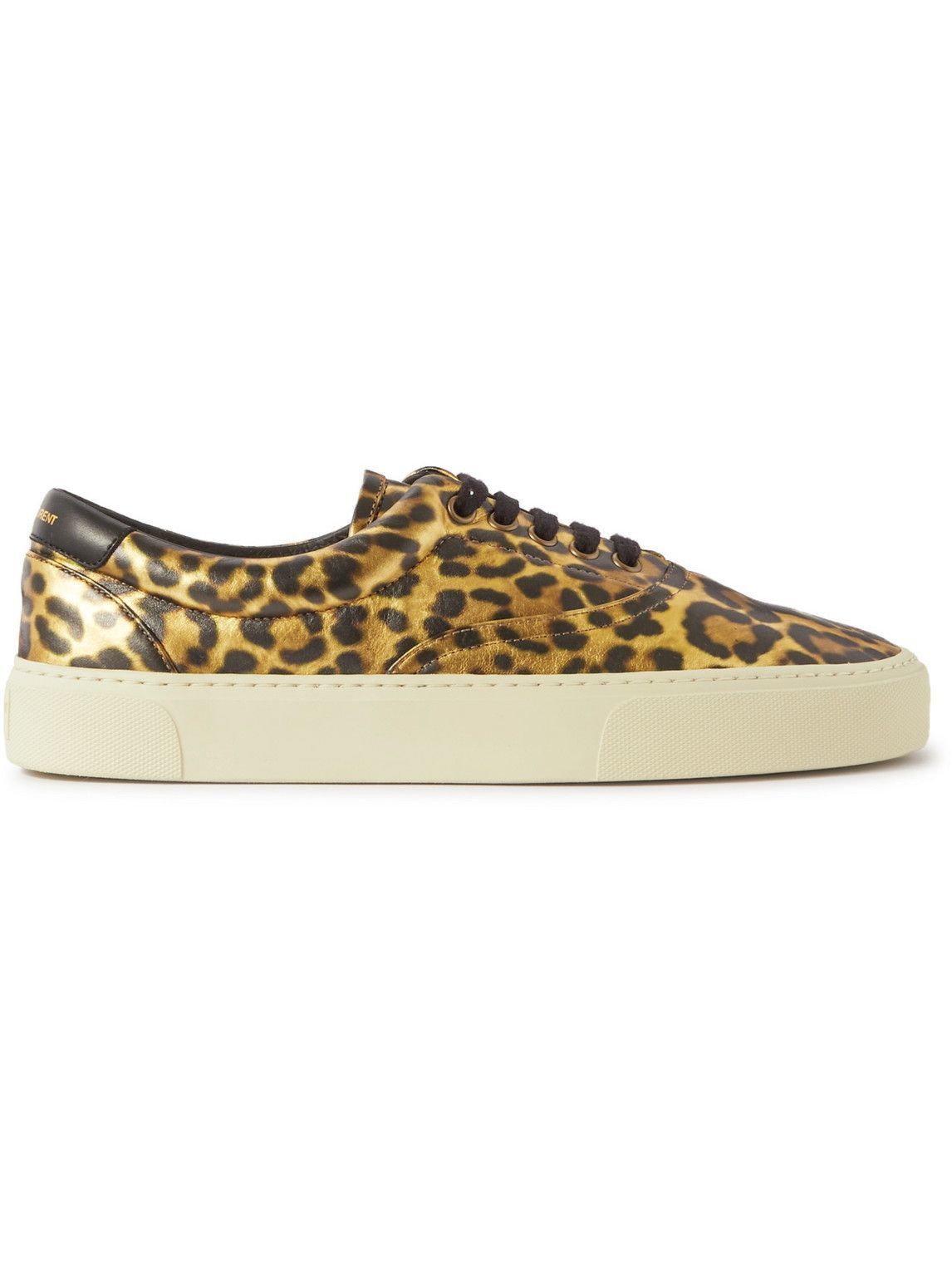 image of Saint Laurent Paris O1W1Db10324 Venice Sneakers In Shiny In Leopard, Men's (Size 8)