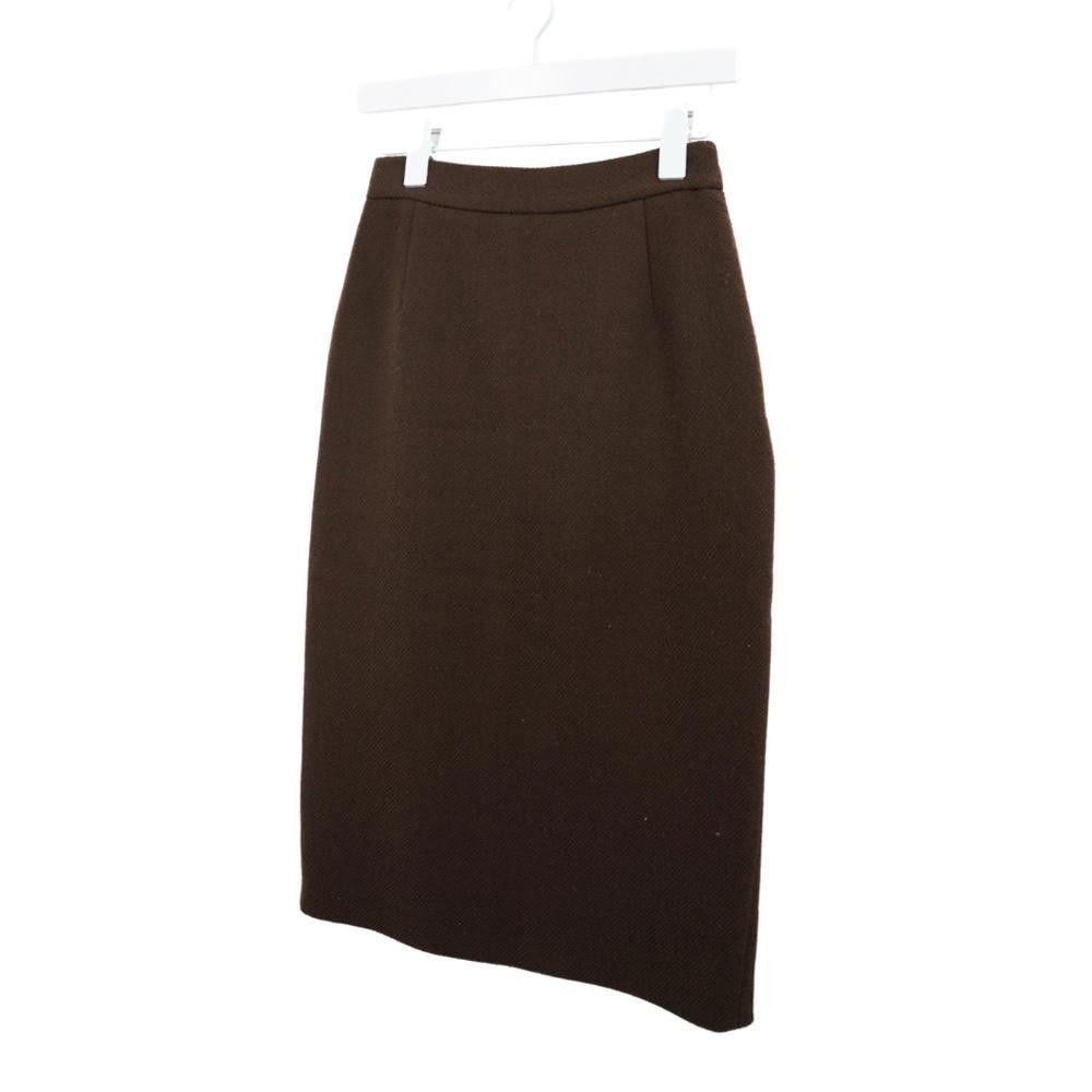 Prada Prada Brown Wool Midi Skirt Size M Size 32" / US 10 / IT 46 - 1 Thumbnail