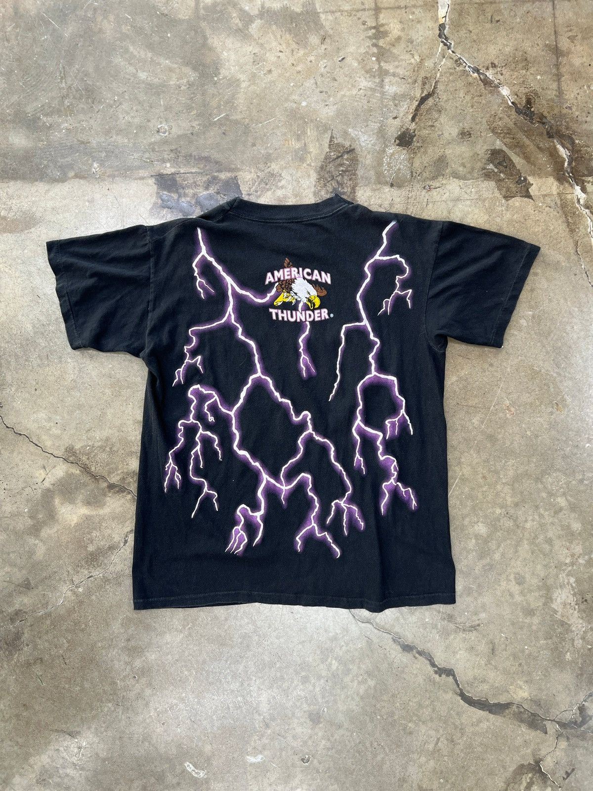 Vintage Vintage 90s Ride The Best American Thunder Lightning Tee XL Size US XL / EU 56 / 4 - 5 Thumbnail