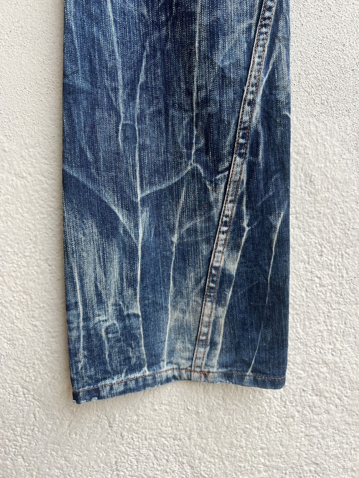 Vintage Nylus Japan Rips Discharge Denim Bootcut Jeans Flare Size US 30 / EU 46 - 17 Thumbnail