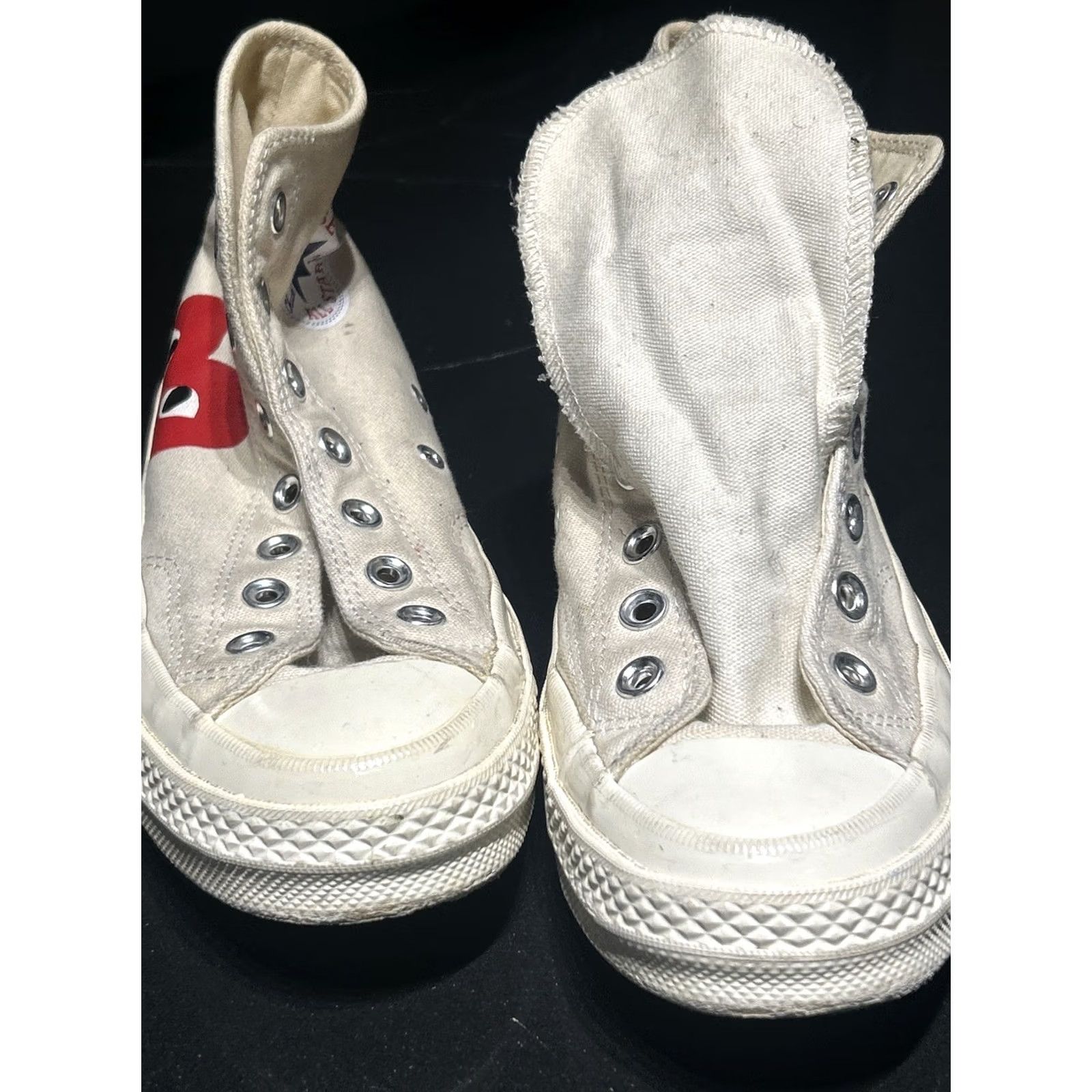 Converse Converse x Comme des Garçons Play Chuck 70 Sneakers Unisex Size 11 White Canvas Mens Womens Shoes Size ONE SIZE - 4 Thumbnail
