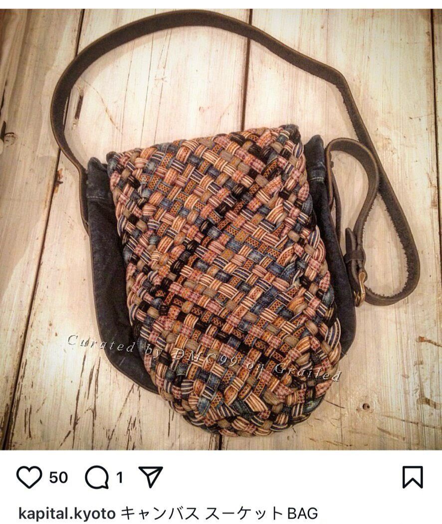 KAPITAL Kountry ショルダーバッグ Kapital × Kapital Kountry Kapital Blue Hands Boro Leather Large