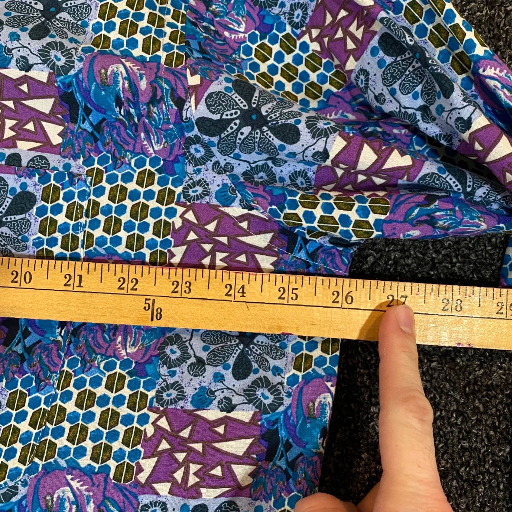 Vintage Alan Flusser Shirt Mens XL Button Down Floral Geometric Print Long Sleeve Dress Size 46R - 7 Thumbnail