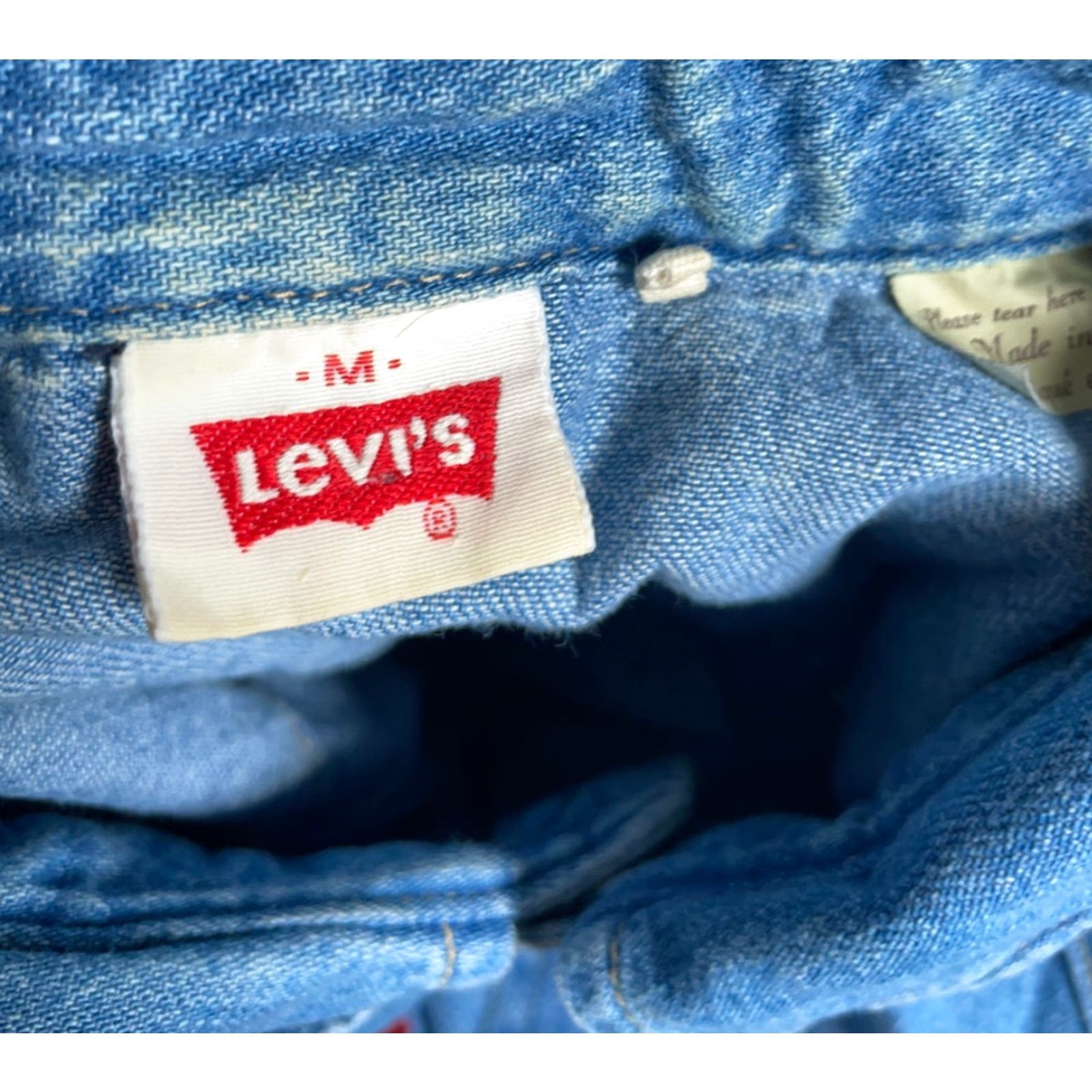 Levi's Levi's Denim Western Shirt Mens Medium Blue Corduroy Trim Snap Button #Orange Tab# 80s 90s Western Casual Workwear Size US M / EU 48-50 / 2 - 3 Thumbnail