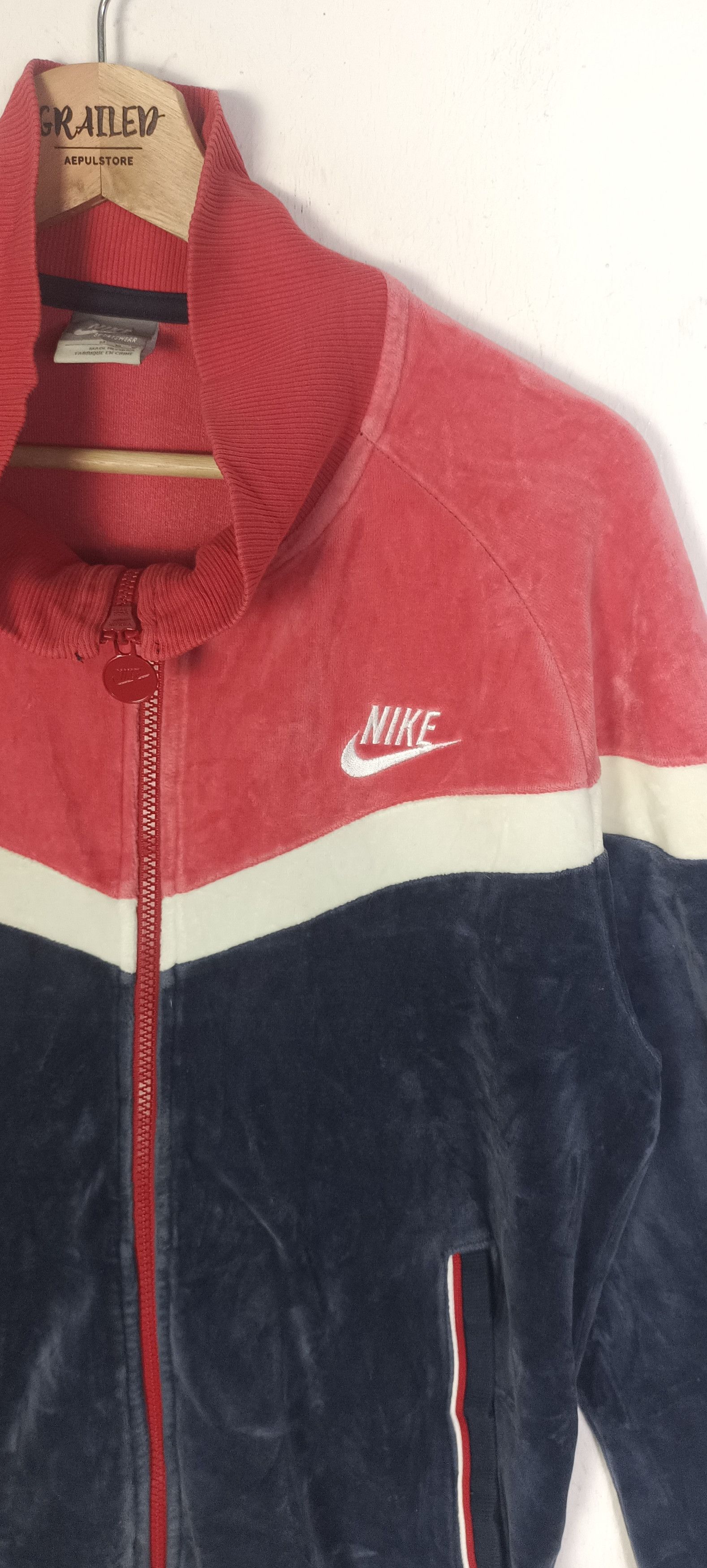 Nike 00's NIKE velour track jacket M with embroidered logo Size US M / EU 48-50 / 2 - 6 Thumbnail