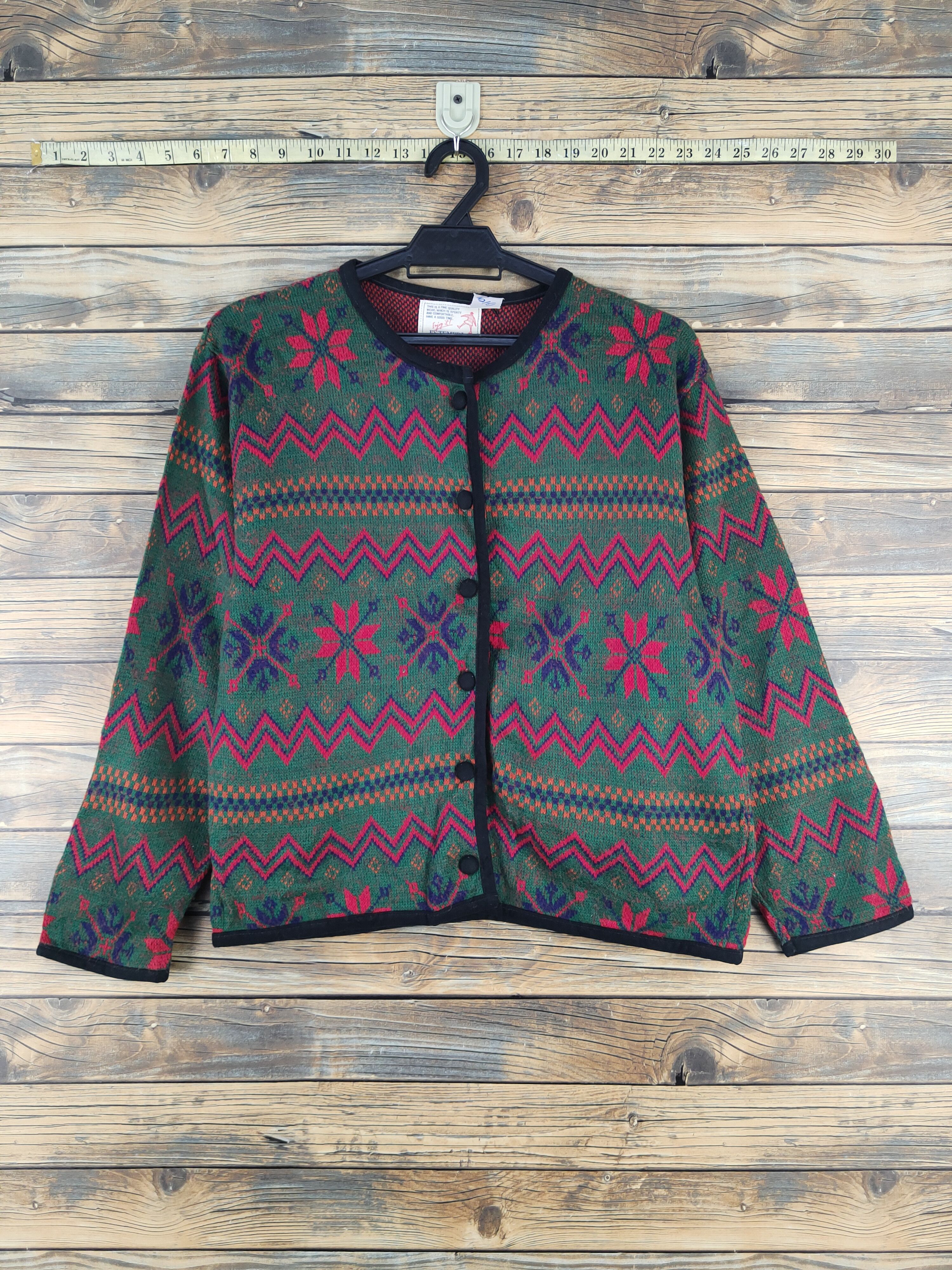 Japanese Brand Estemarl Green Knitwear Cardigan #W2161 Size S / US 4 / IT 40 - 1 Thumbnail