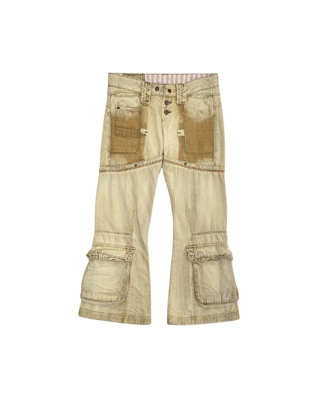 Marithe + Francois Girbaud Marithe Francois Girbaud 90s Damaged Cropped Boots Cut Pants Size 26" / US 2 / IT 38 - 1 Thumbnail