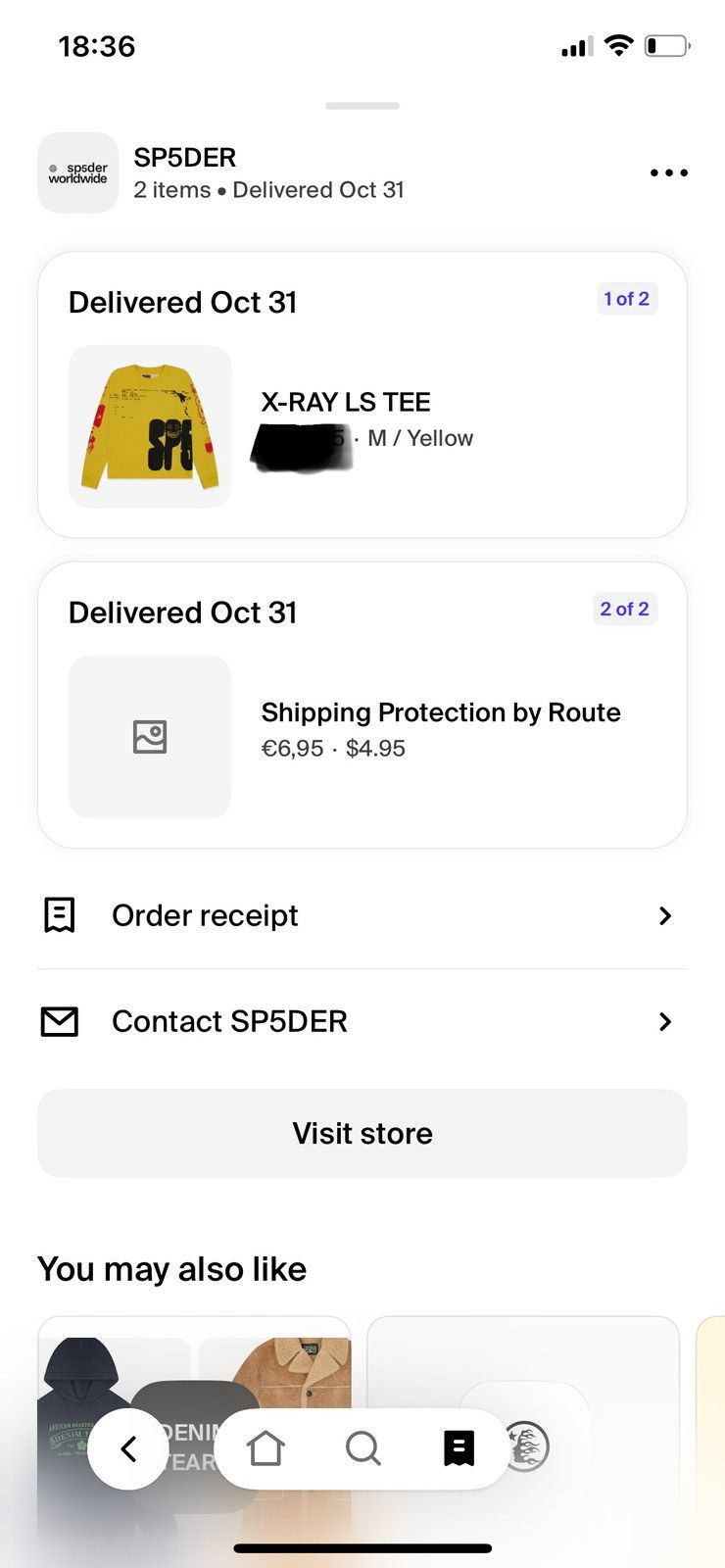 Sp5der yellow/red spider worldwide x ray tee Size US M / EU 48-50 / 2 - 8 Thumbnail