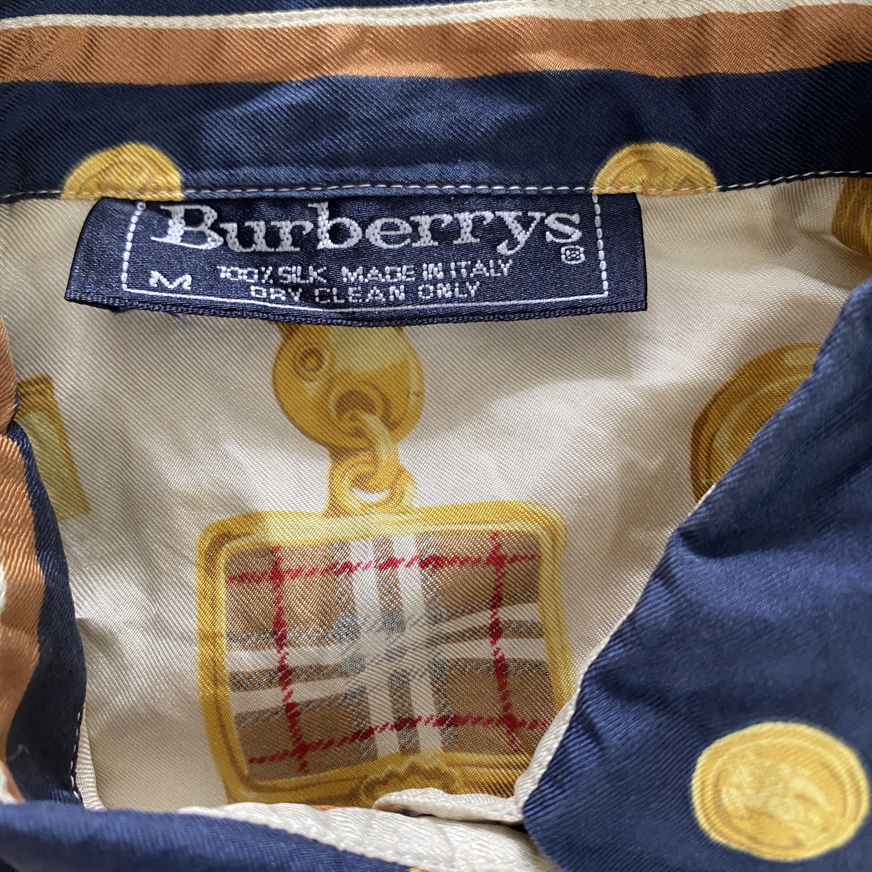 Burberry × Vintage Vintage Burberrys Silk Full Print Shirts Size M / US 6-8 / IT 42-44 - 4 Thumbnail