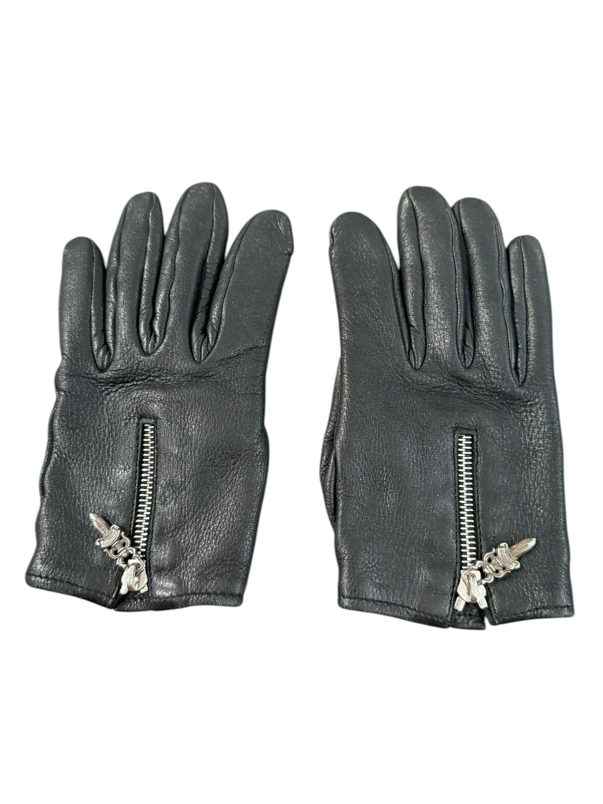 Chrome Hearts Dagger Zipper Leather Gloves Size ONE SIZE - 3 Thumbnail