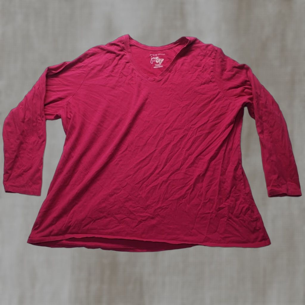 Vintage Just My Size Shirt Adult 5X Pink Tee T-Shirt Long Sleeve Women's Size XXL / US 16-18 / IT 52-54 - 1 Thumbnail