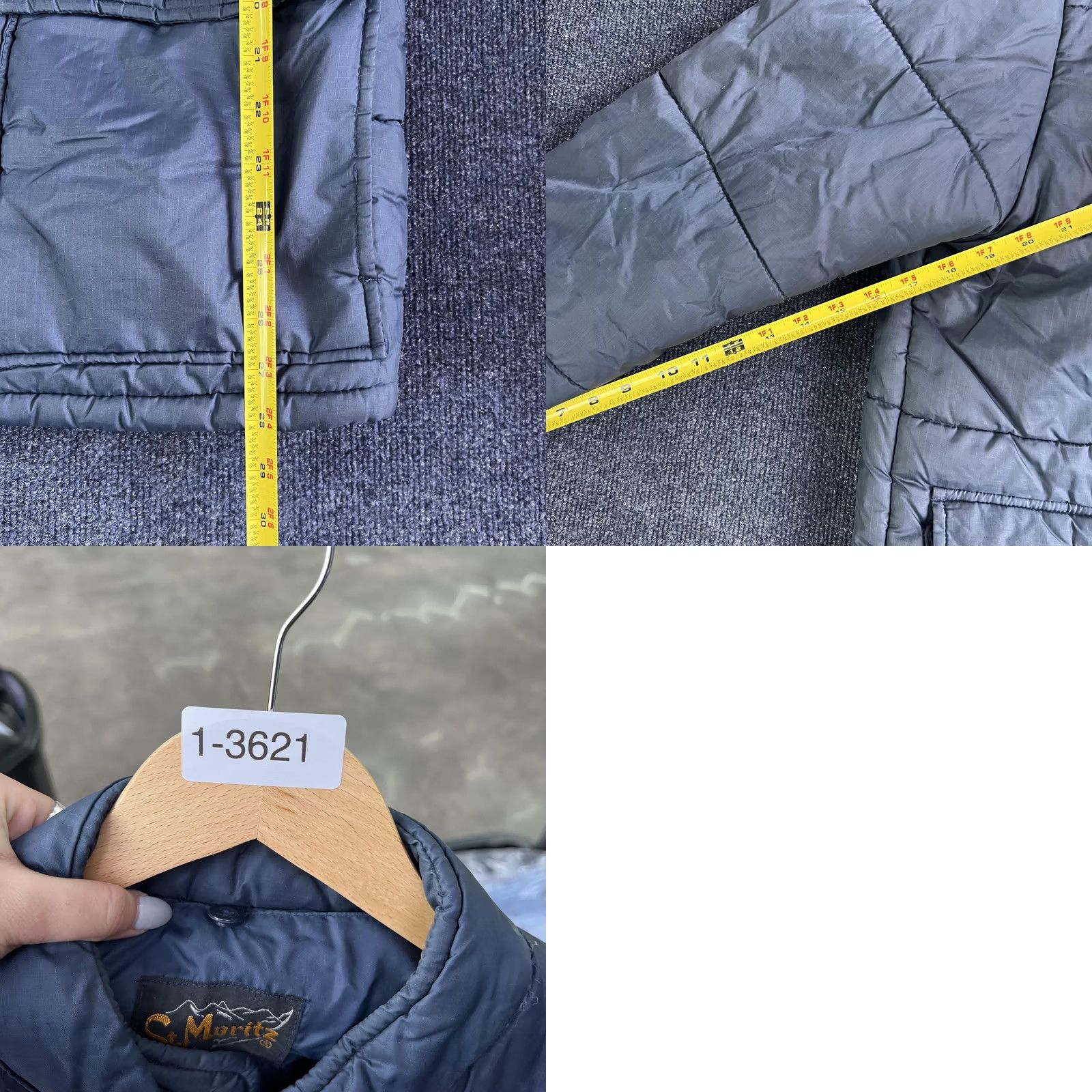 Vintage St Moritz Jacket Mens L Blue Quilted Puffer Full Zip Insulated Collared Nylon Jacket Regular Size L Blue Casual Winter Fall Mens Size US L / EU 52-54 / 3 - 8 Thumbnail