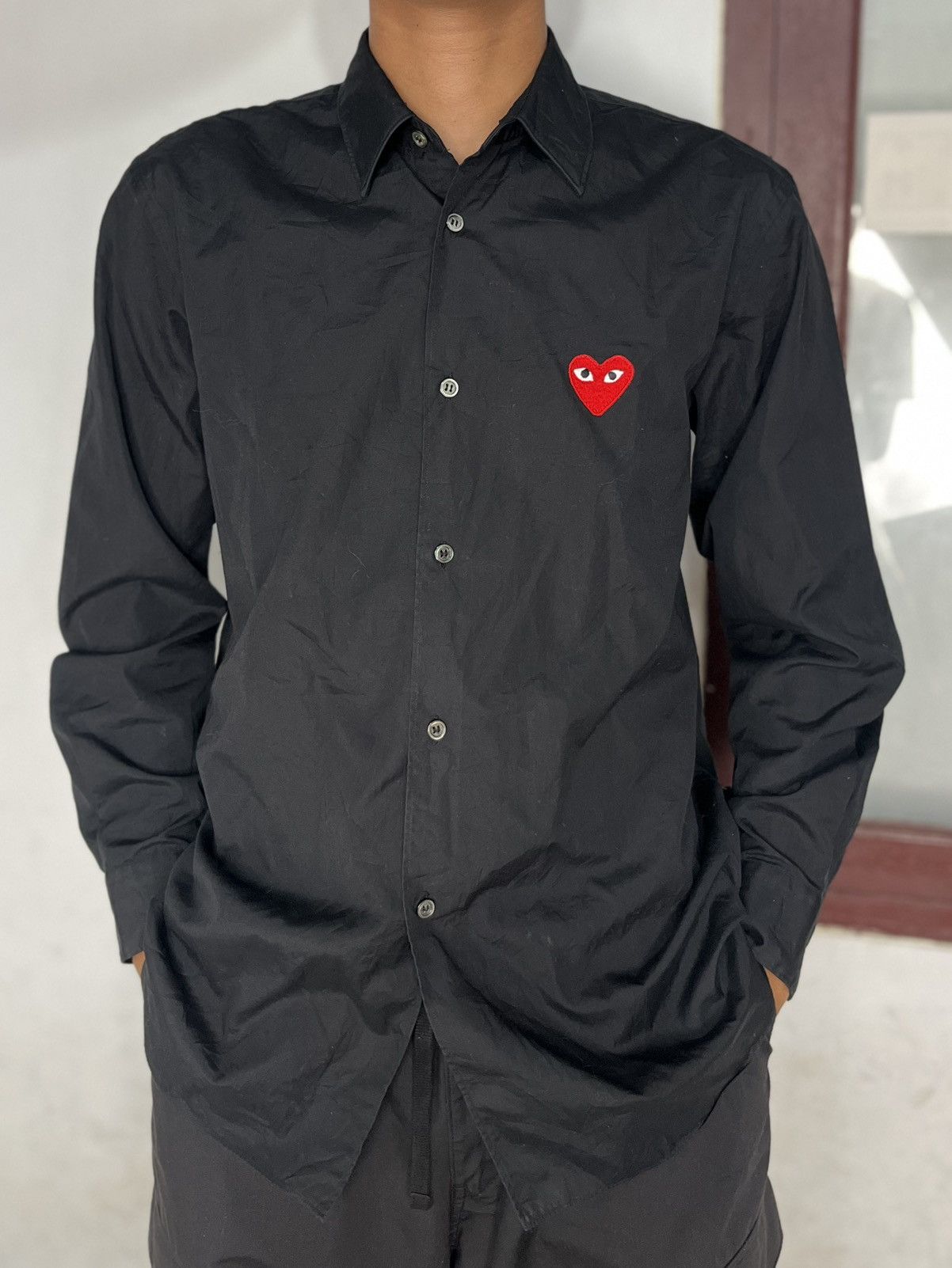 Comme des Garcons AD2018 play comme des garcons - shirt button black Size US L / EU 52-54 / 3 - 3 Thumbnail